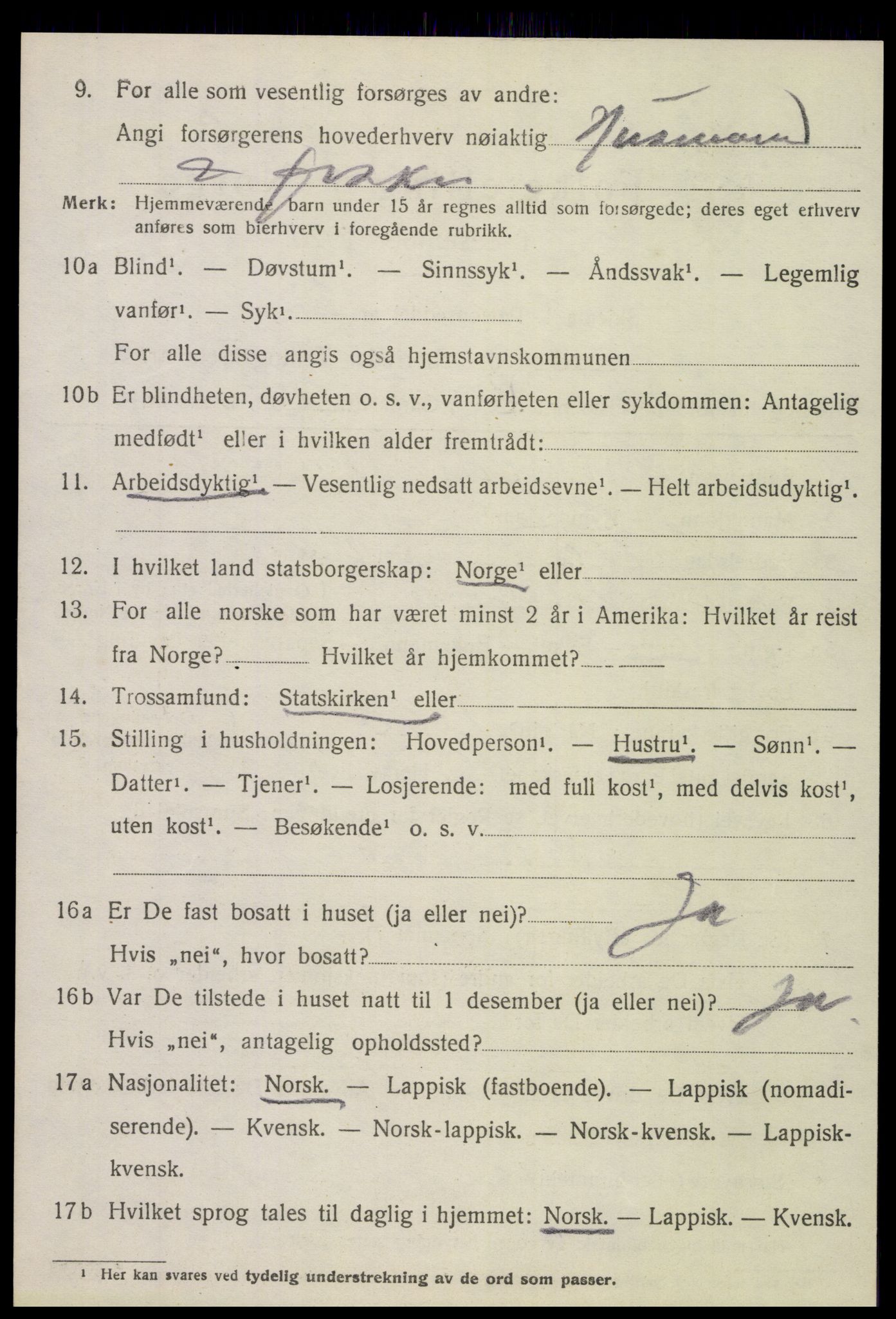 SAT, 1920 census for Meløy, 1920, p. 4398