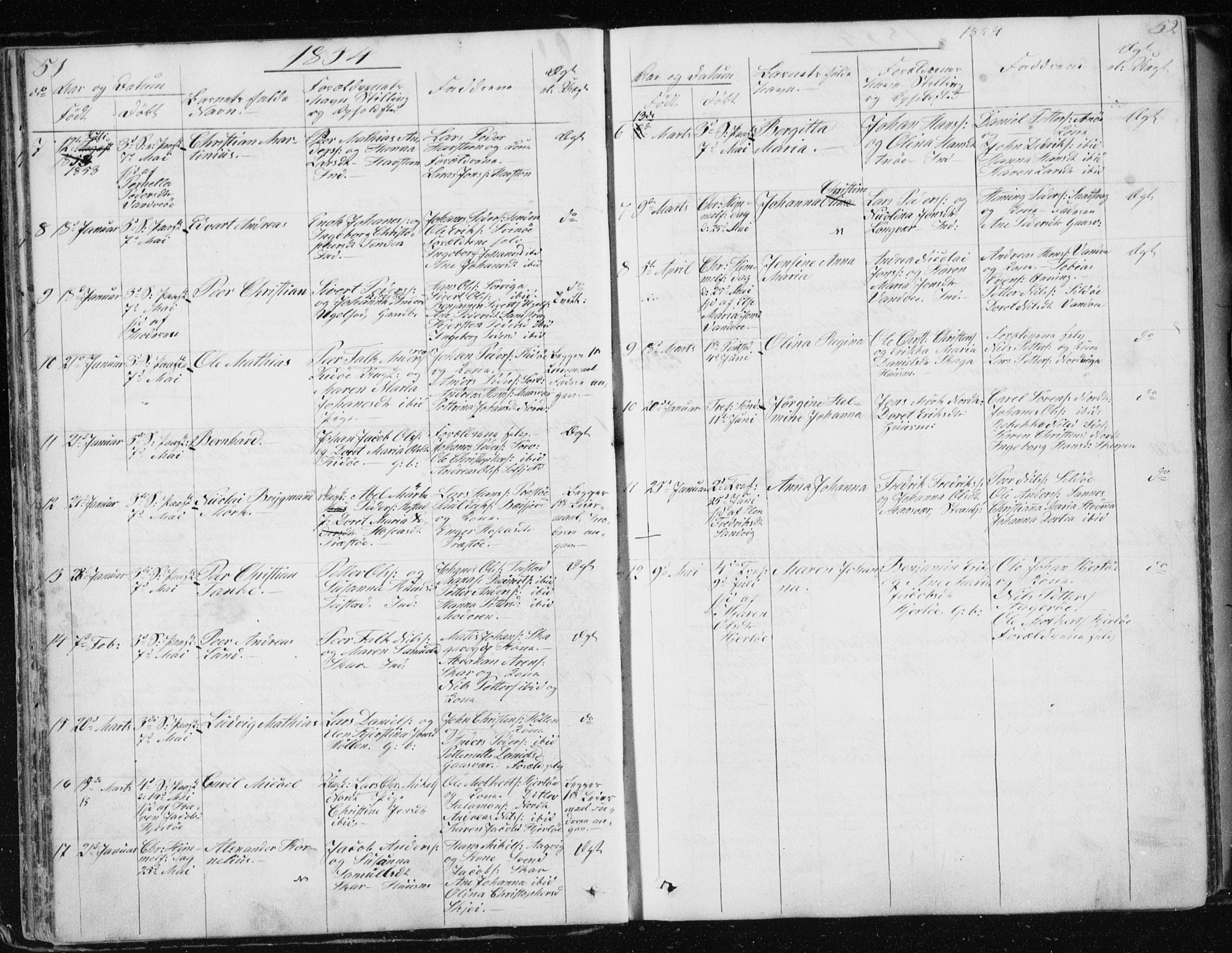 Ministerialprotokoller, klokkerbøker og fødselsregistre - Nordland, SAT/A-1459/834/L0511: Parish register (copy) no. 834C02, 1848-1862, p. 51-52