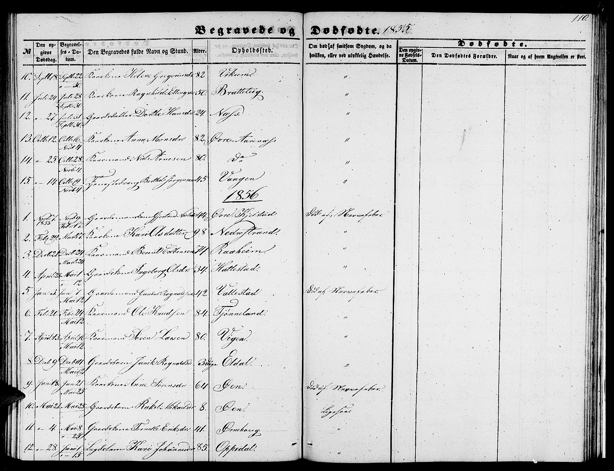 Gaular sokneprestembete, SAB/A-80001/H/Hab: Parish register (copy) no. C 1, 1853-1877, p. 110