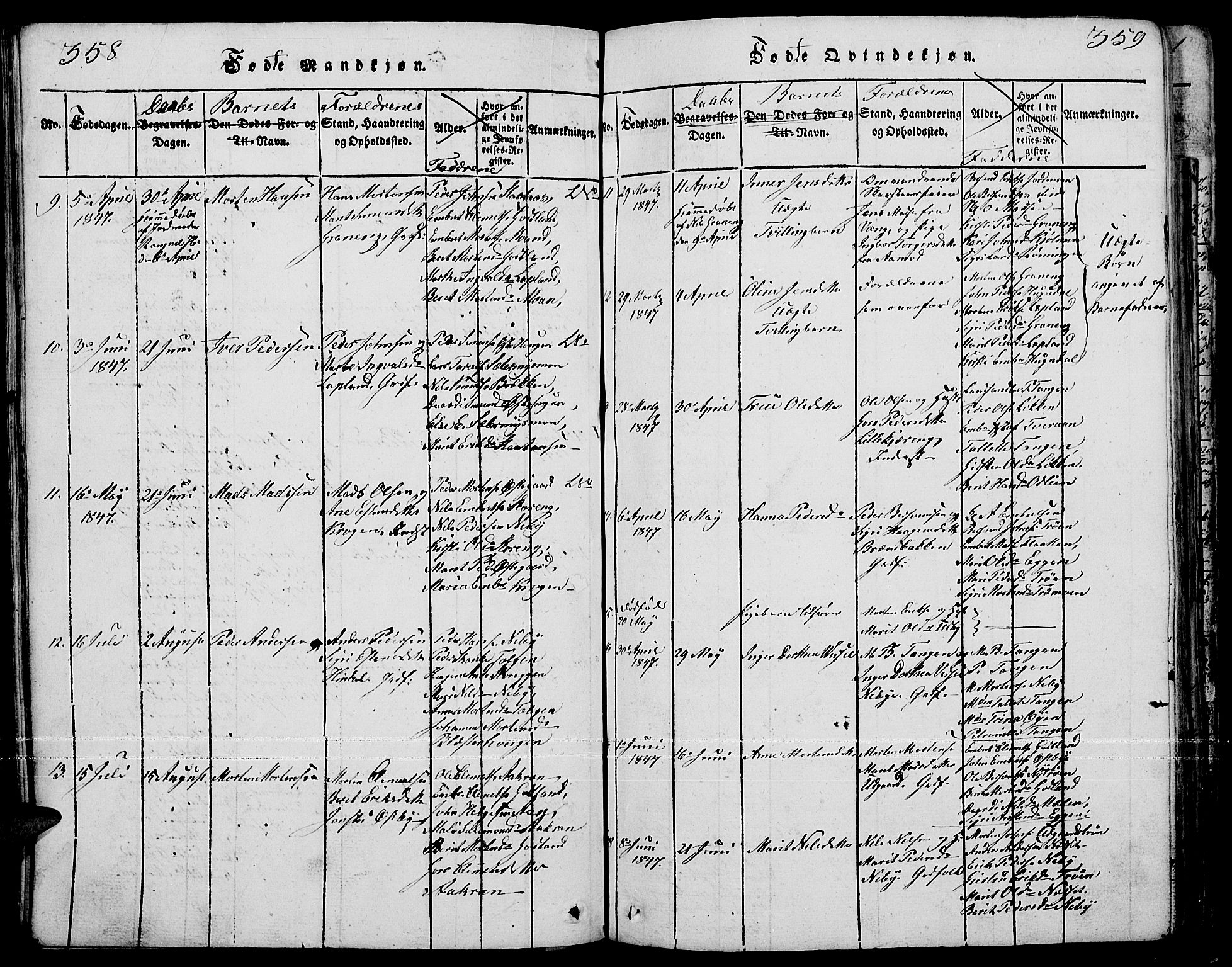 Tynset prestekontor, SAH/PREST-058/H/Ha/Hab/L0001: Parish register (copy) no. 1, 1814-1859, p. 358-359