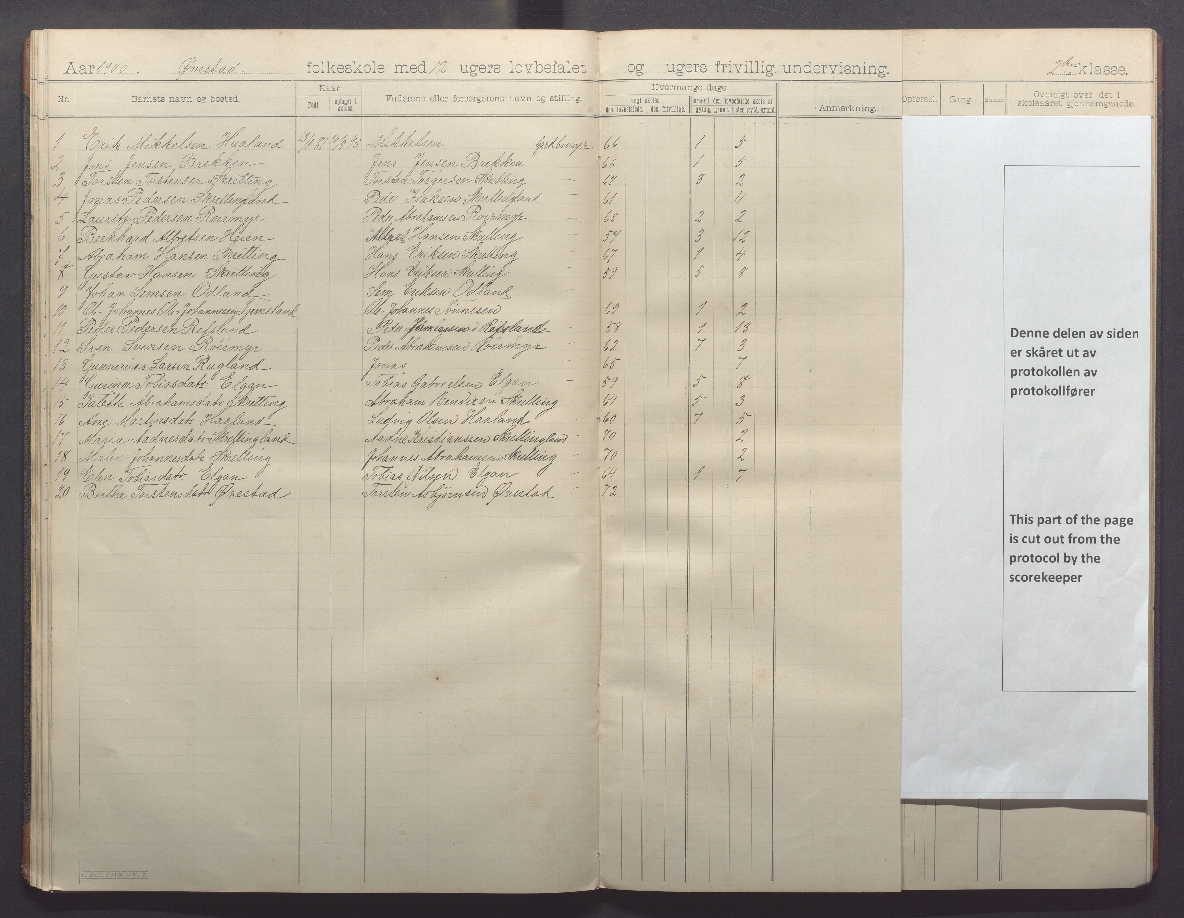 Varhaug kommune- Lerbrekk skule, IKAR/K-100961/H/L0001: Skuleprotokoll, 1892-1902, p. 35