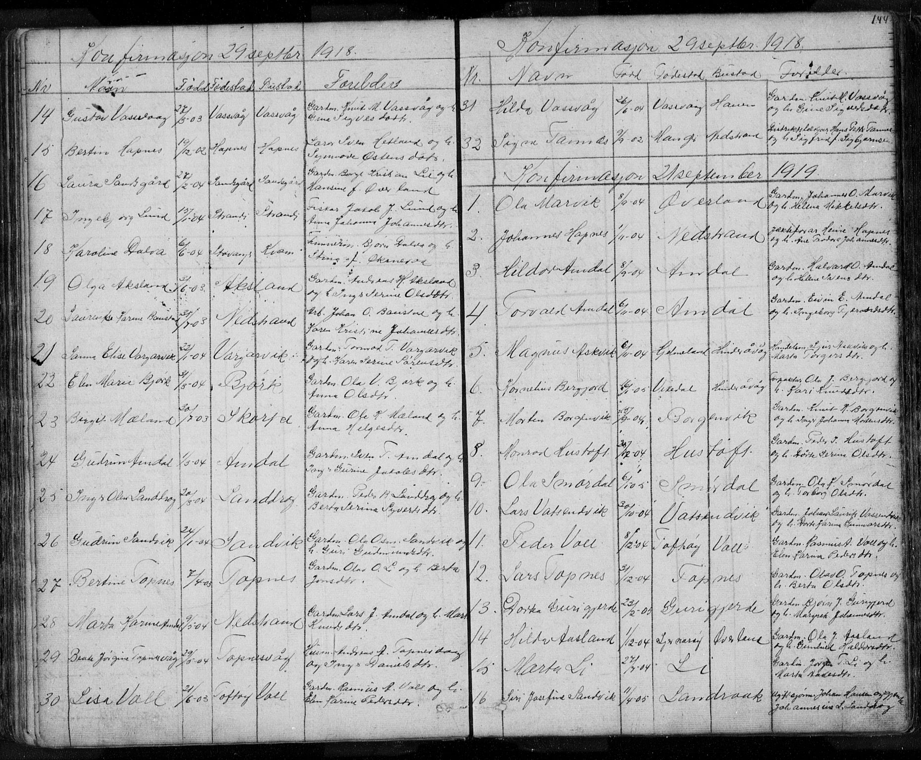 Nedstrand sokneprestkontor, SAST/A-101841/01/V: Parish register (copy) no. B 3, 1848-1933, p. 144