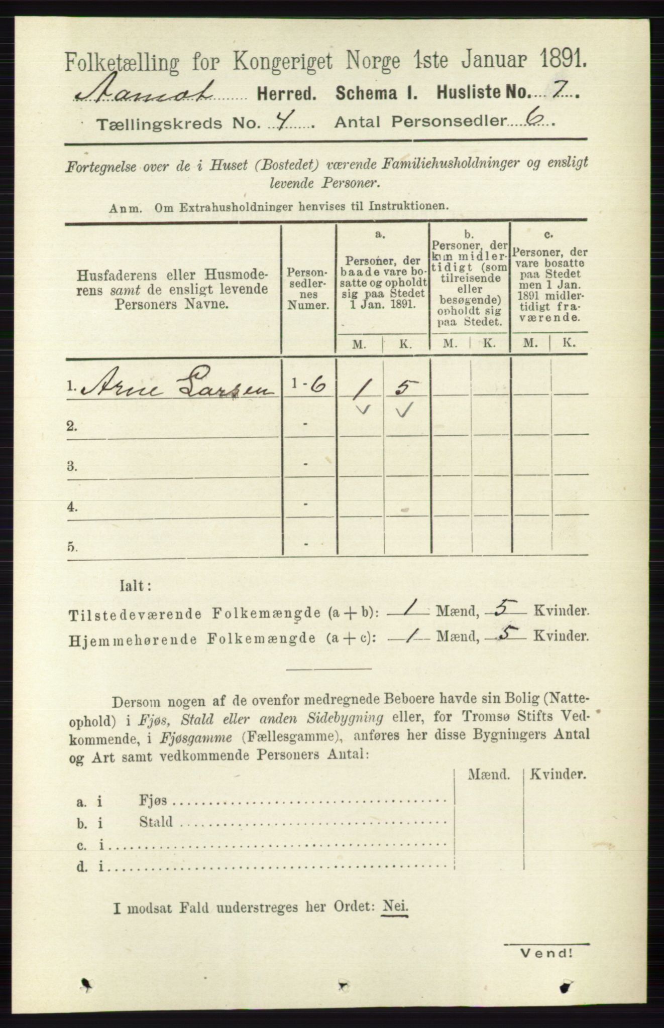 RA, 1891 census for 0429 Åmot, 1891, p. 2107