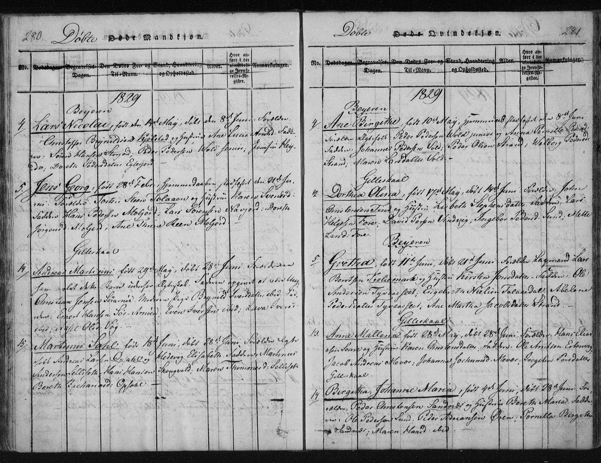 Ministerialprotokoller, klokkerbøker og fødselsregistre - Nordland, AV/SAT-A-1459/805/L0096: Parish register (official) no. 805A03, 1820-1837, p. 280-281