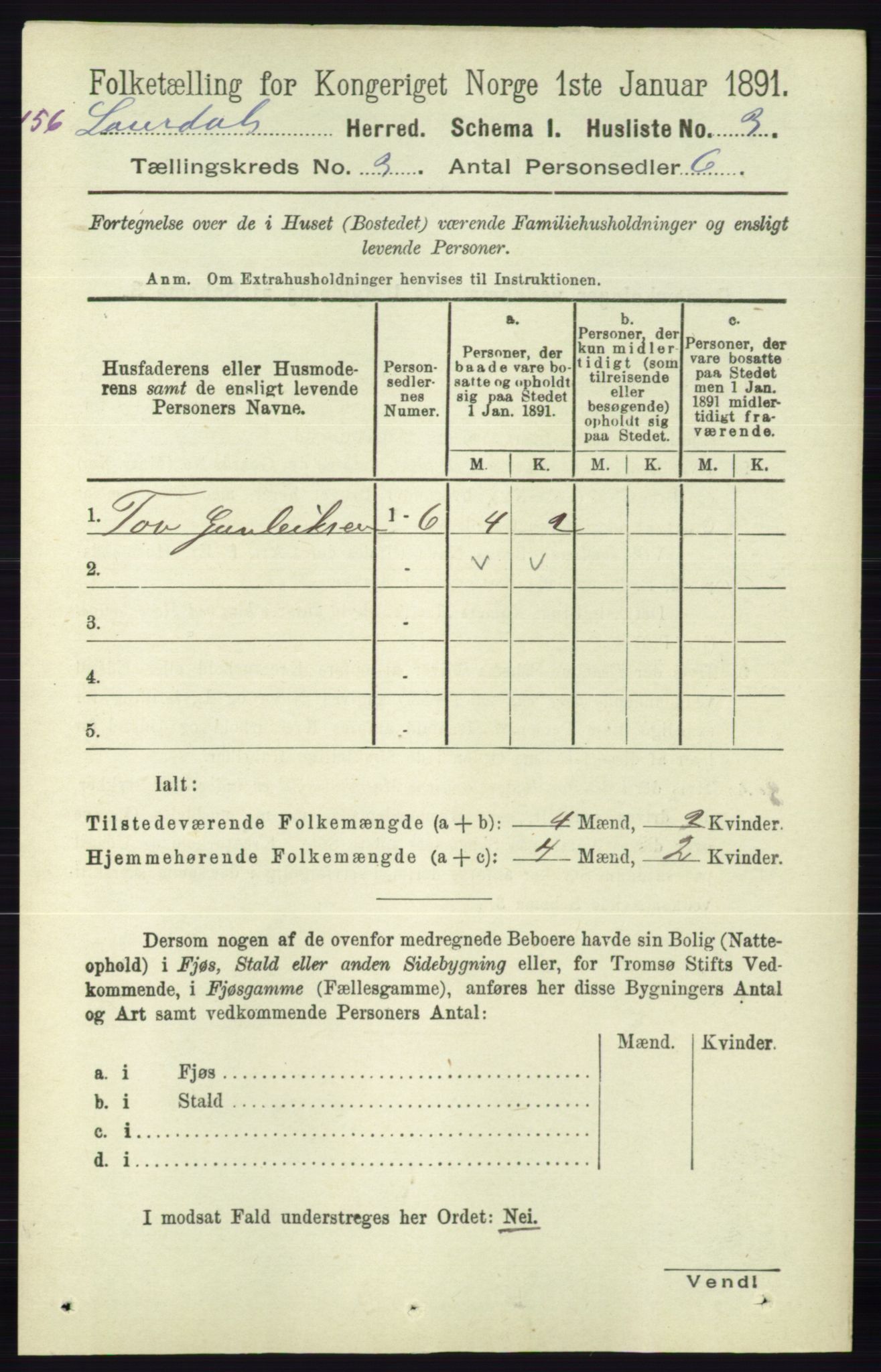RA, 1891 census for 0833 Lårdal, 1891, p. 764