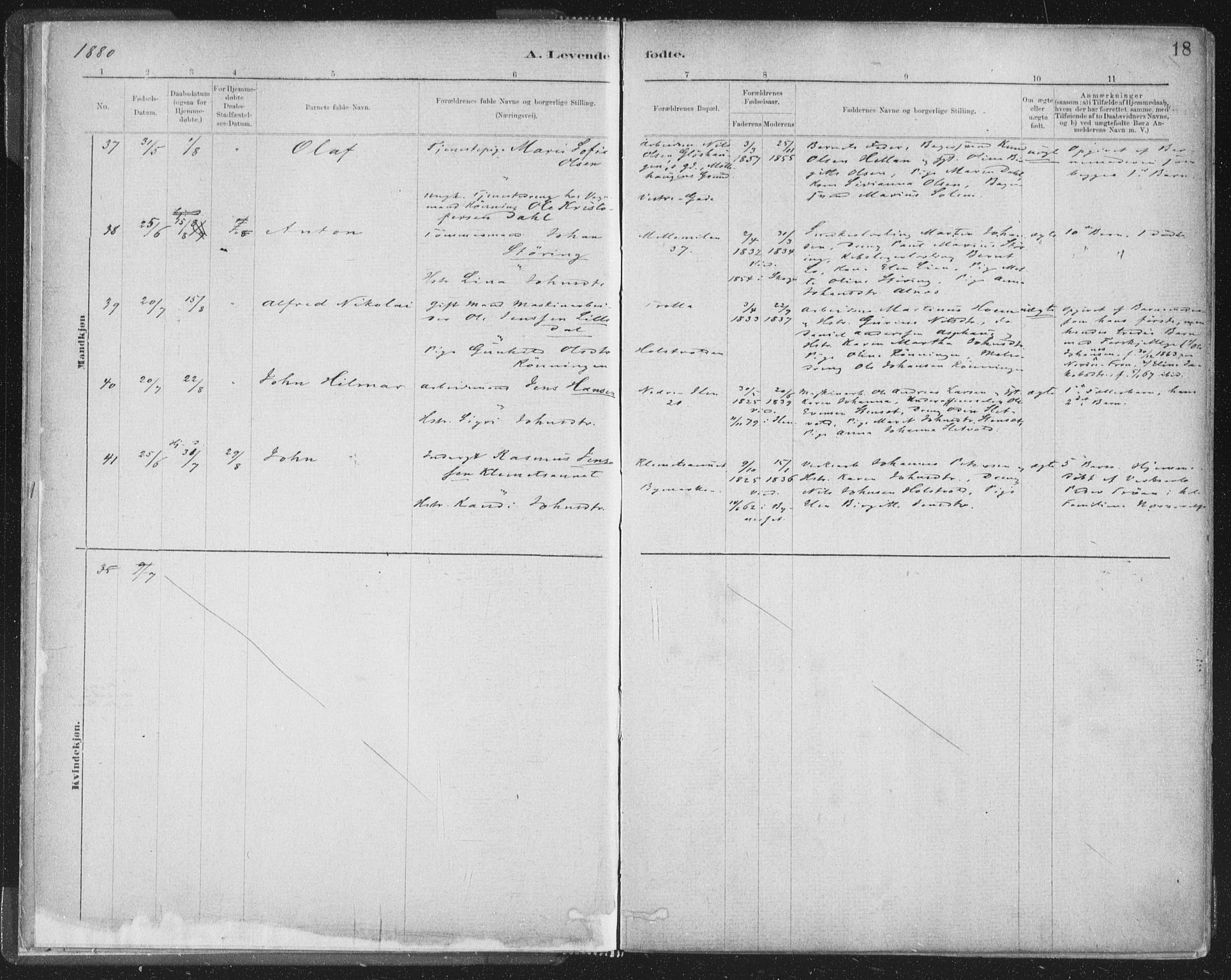 Ministerialprotokoller, klokkerbøker og fødselsregistre - Sør-Trøndelag, AV/SAT-A-1456/603/L0162: Parish register (official) no. 603A01, 1879-1895, p. 18