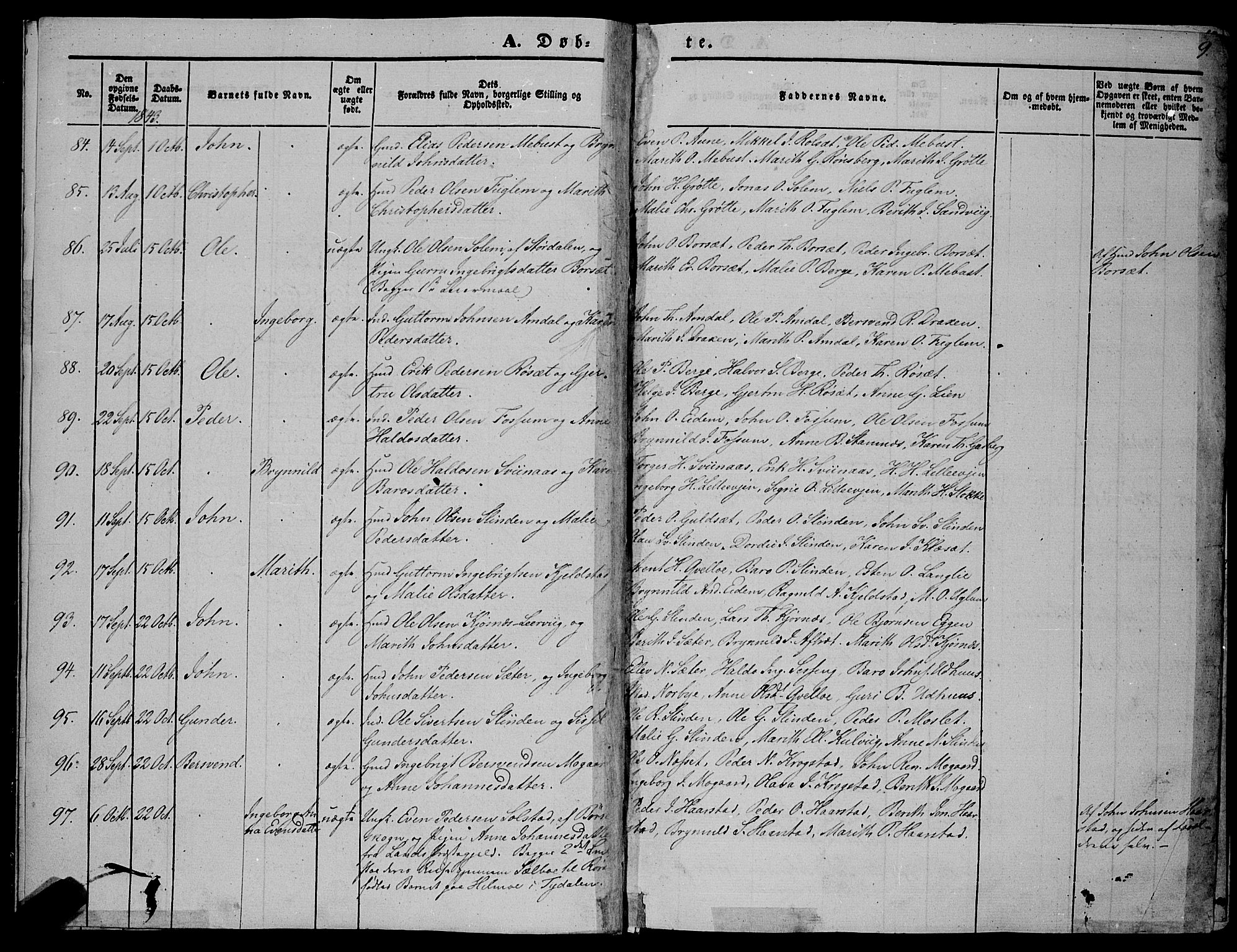 Ministerialprotokoller, klokkerbøker og fødselsregistre - Sør-Trøndelag, SAT/A-1456/695/L1145: Parish register (official) no. 695A06 /1, 1843-1859, p. 9
