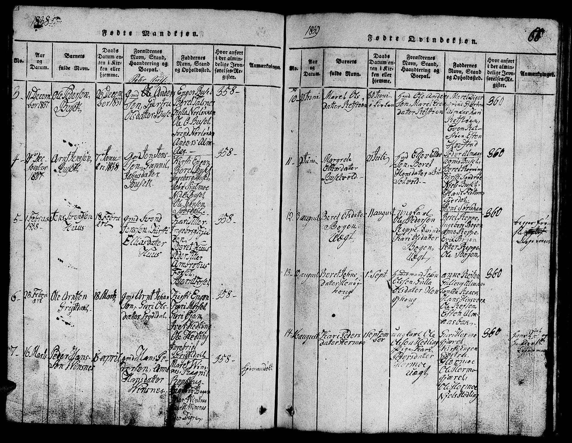 Ministerialprotokoller, klokkerbøker og fødselsregistre - Sør-Trøndelag, SAT/A-1456/688/L1026: Parish register (copy) no. 688C01, 1817-1860, p. 66