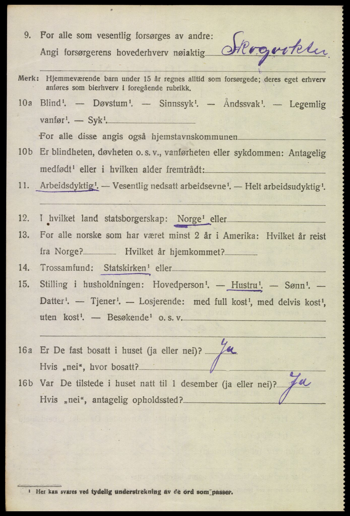 SAH, 1920 census for Trysil, 1920, p. 7622