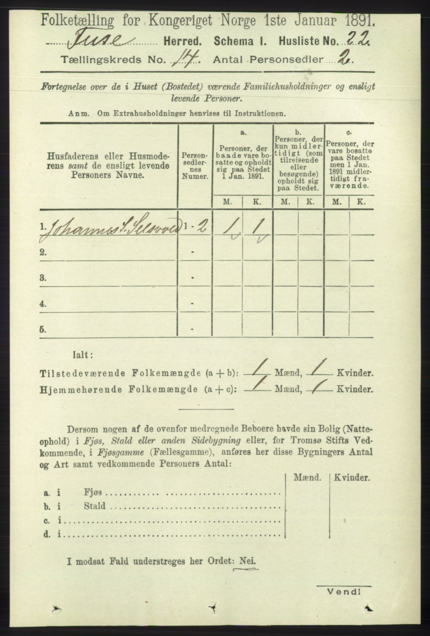 RA, 1891 census for 1241 Fusa, 1891, p. 3163