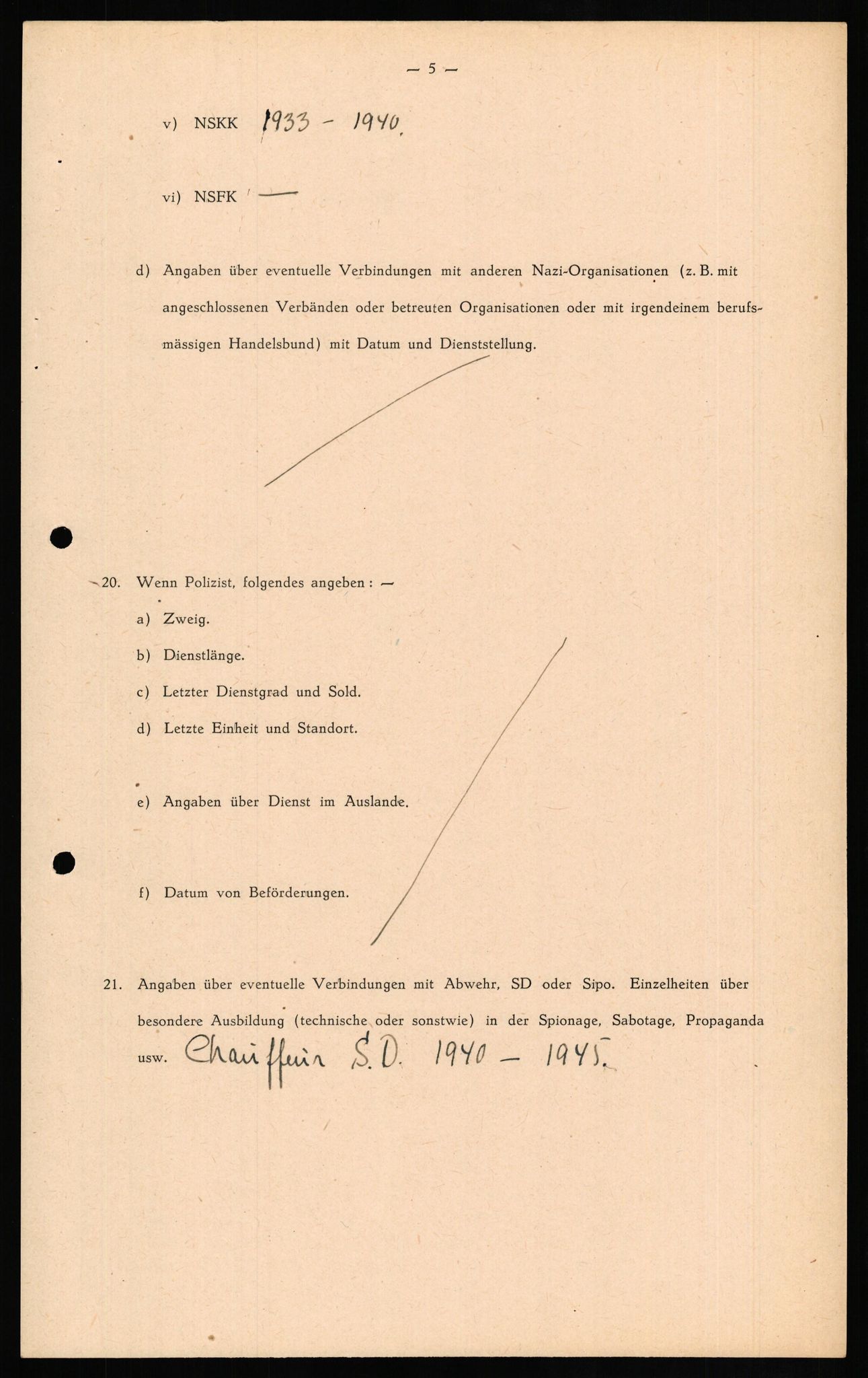 Forsvaret, Forsvarets overkommando II, AV/RA-RAFA-3915/D/Db/L0017: CI Questionaires. Tyske okkupasjonsstyrker i Norge. Tyskere., 1945-1946, p. 467