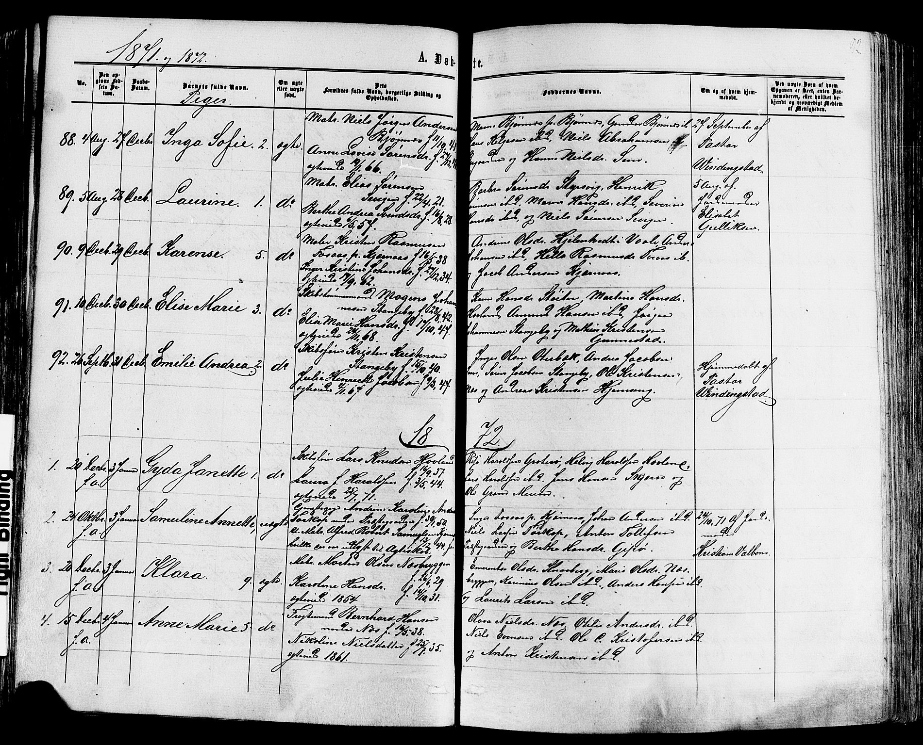 Nøtterøy kirkebøker, SAKO/A-354/F/Fa/L0007: Parish register (official) no. I 7, 1865-1877, p. 92