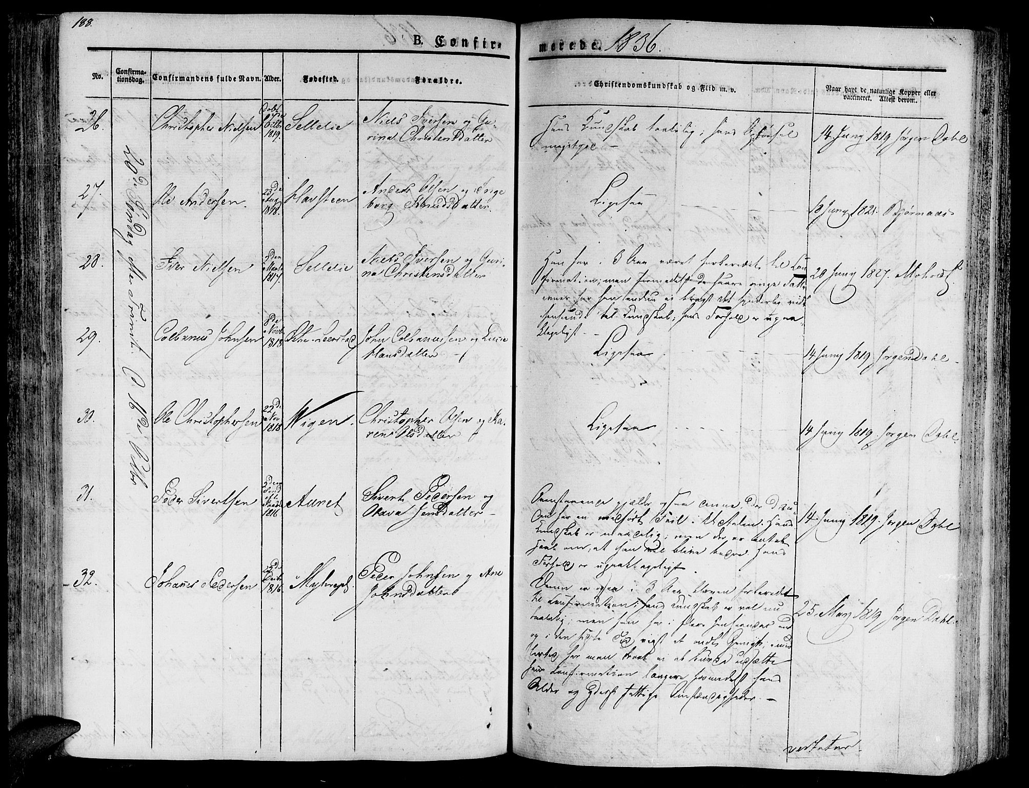 Ministerialprotokoller, klokkerbøker og fødselsregistre - Nord-Trøndelag, SAT/A-1458/701/L0006: Parish register (official) no. 701A06, 1825-1841, p. 188
