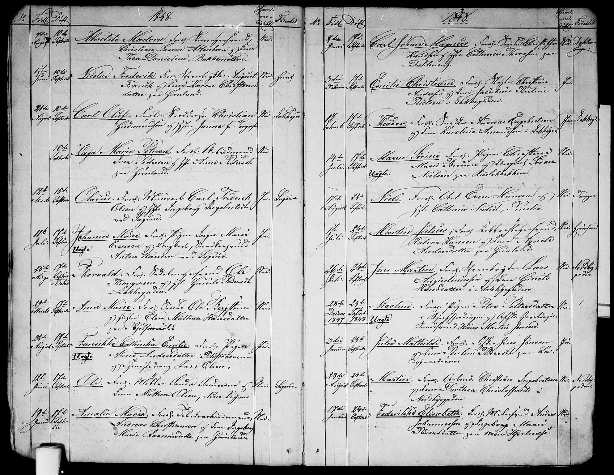 Aker prestekontor kirkebøker, SAO/A-10861/G/L0009: Parish register (copy) no. 9, 1848-1852, p. 6-7