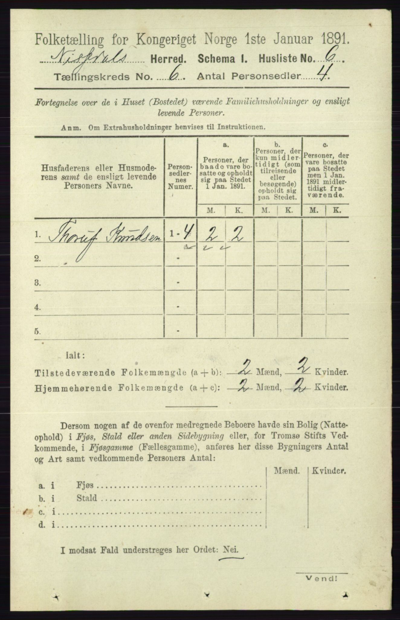 RA, 1891 census for 0830 Nissedal, 1891, p. 1320