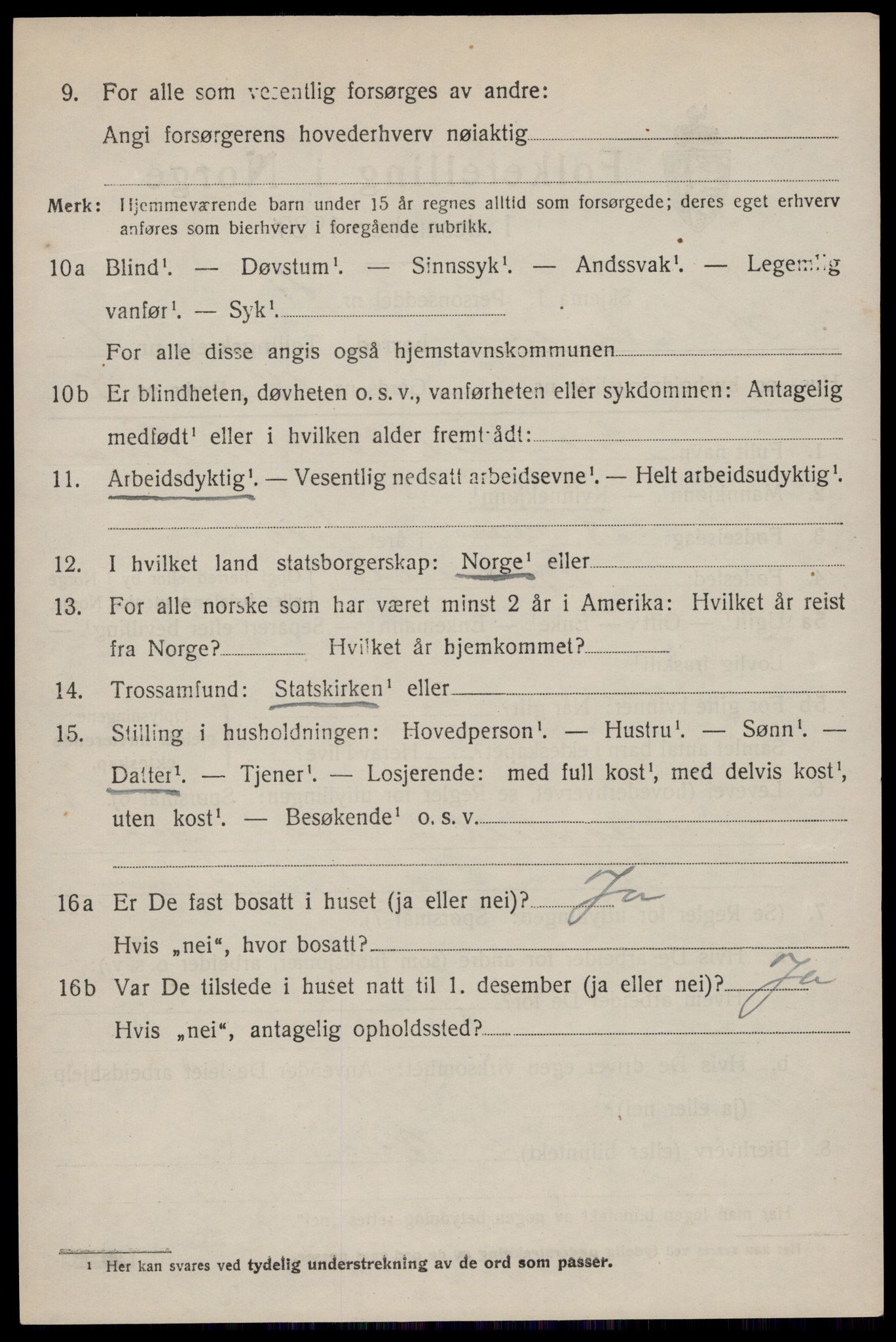 SAKO, 1920 census for Kviteseid, 1920, p. 1642