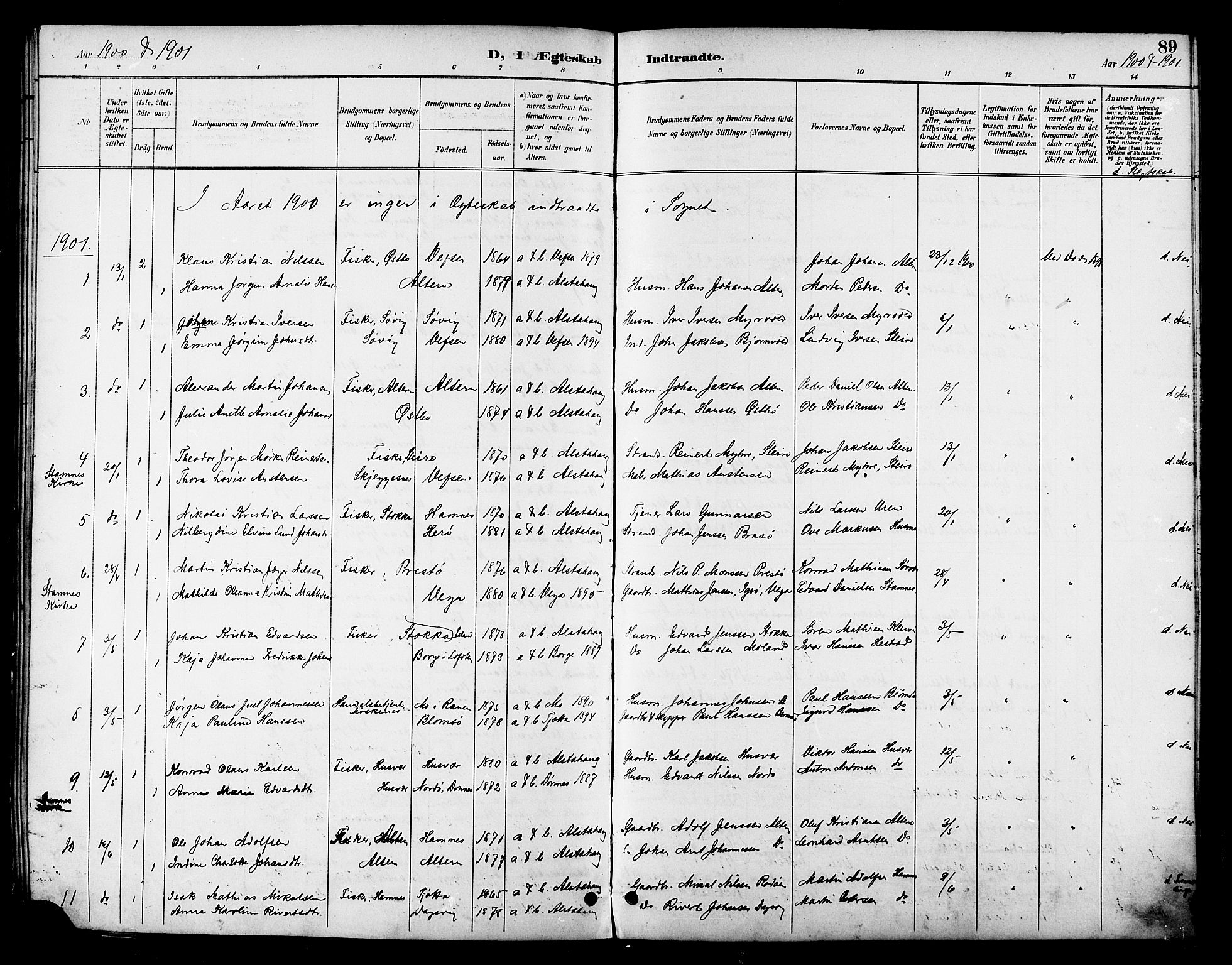 Ministerialprotokoller, klokkerbøker og fødselsregistre - Nordland, AV/SAT-A-1459/830/L0463: Parish register (copy) no. 830C05, 1895-1906, p. 89