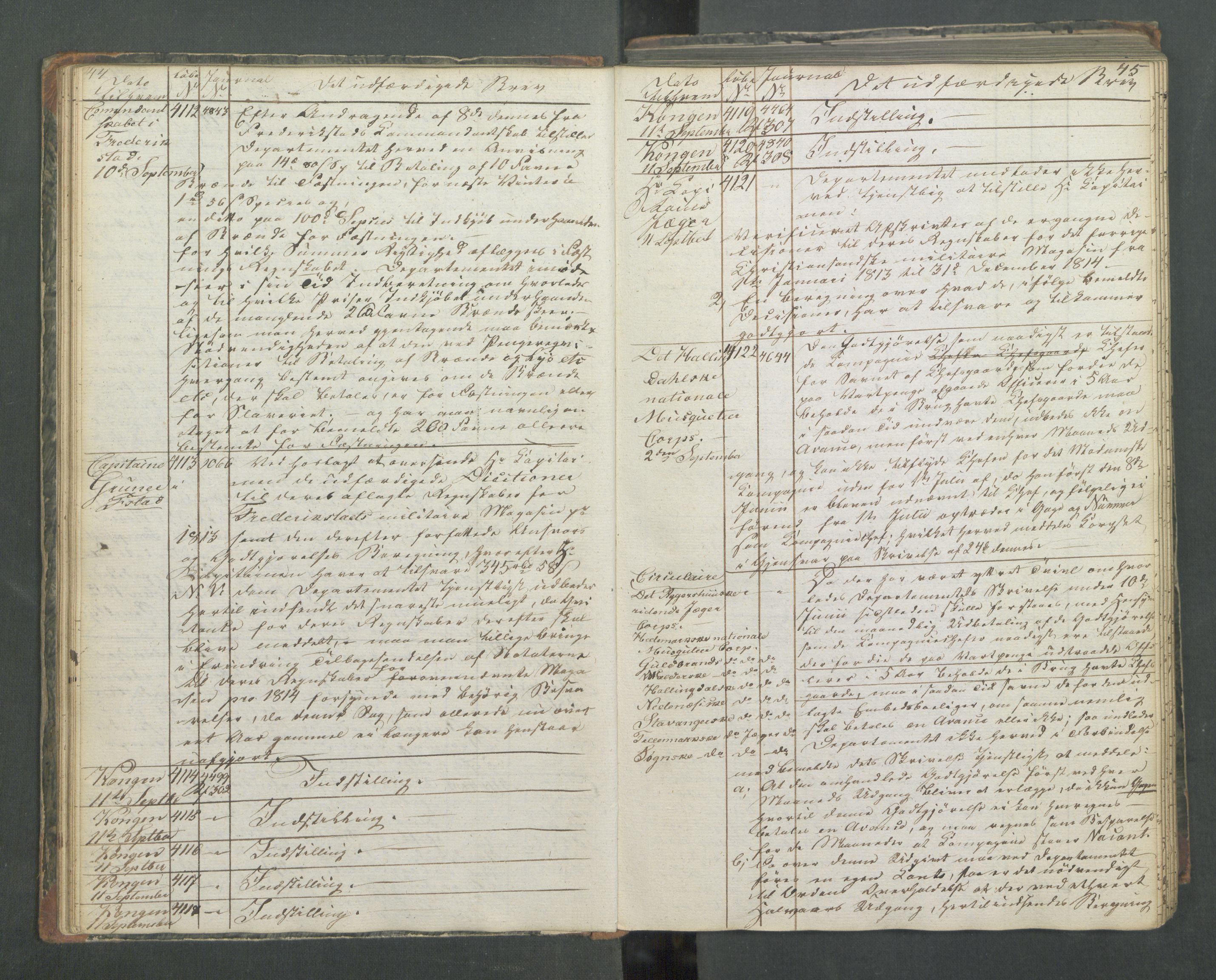 Armédepartementet, AV/RA-RAFA-3493/B/Ba/L0013: 6. Departements Kopibog, 1818, p. 44-45
