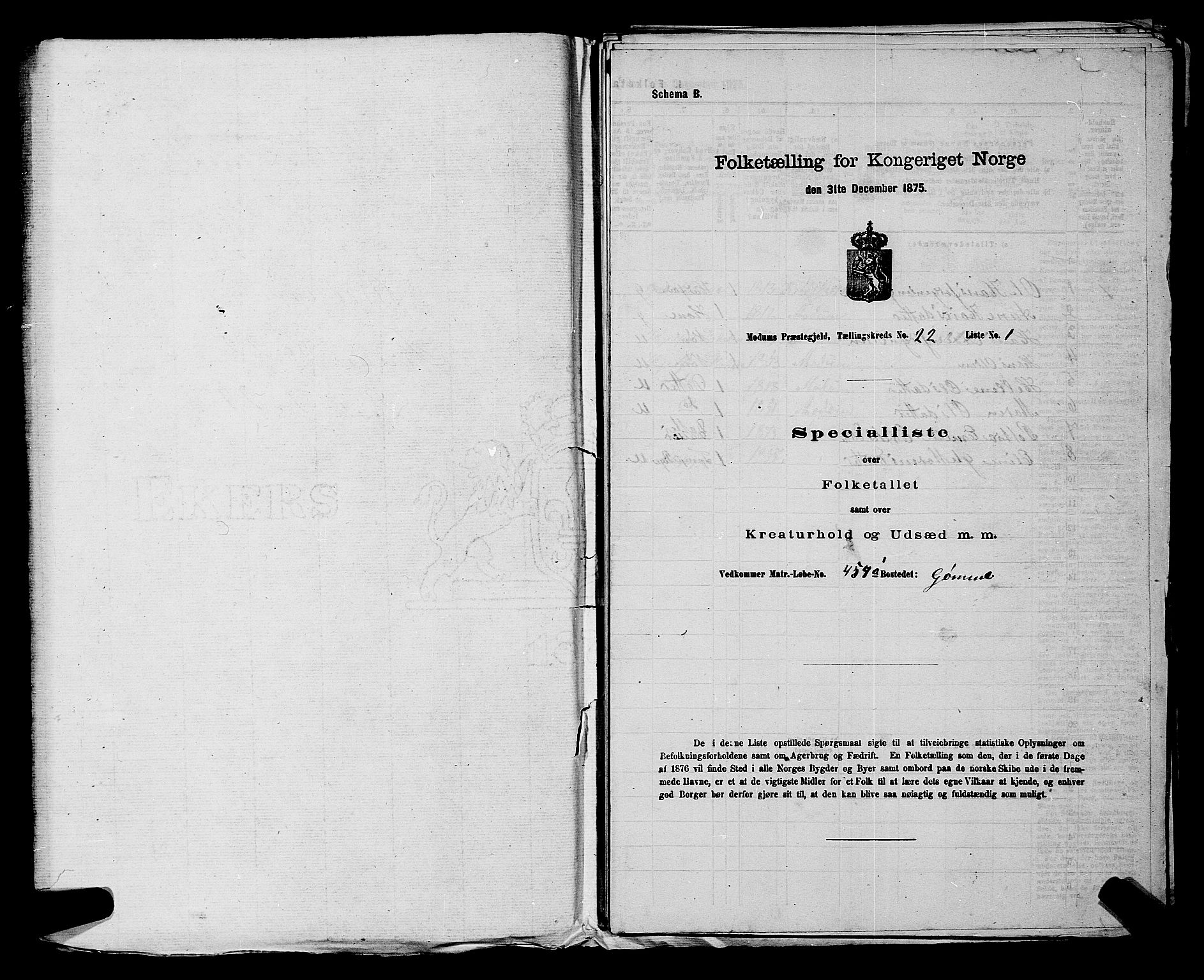 SAKO, 1875 census for 0623P Modum, 1875, p. 2664