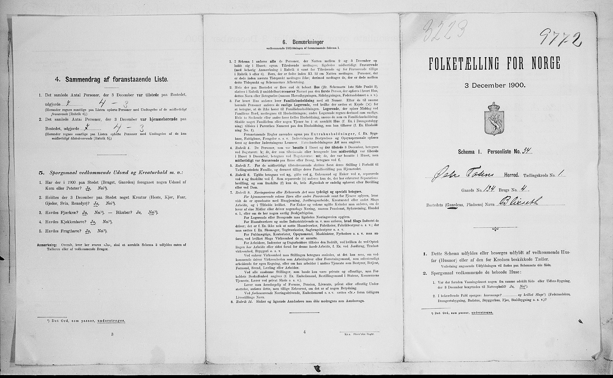 SAH, 1900 census for Østre Toten, 1900, p. 69