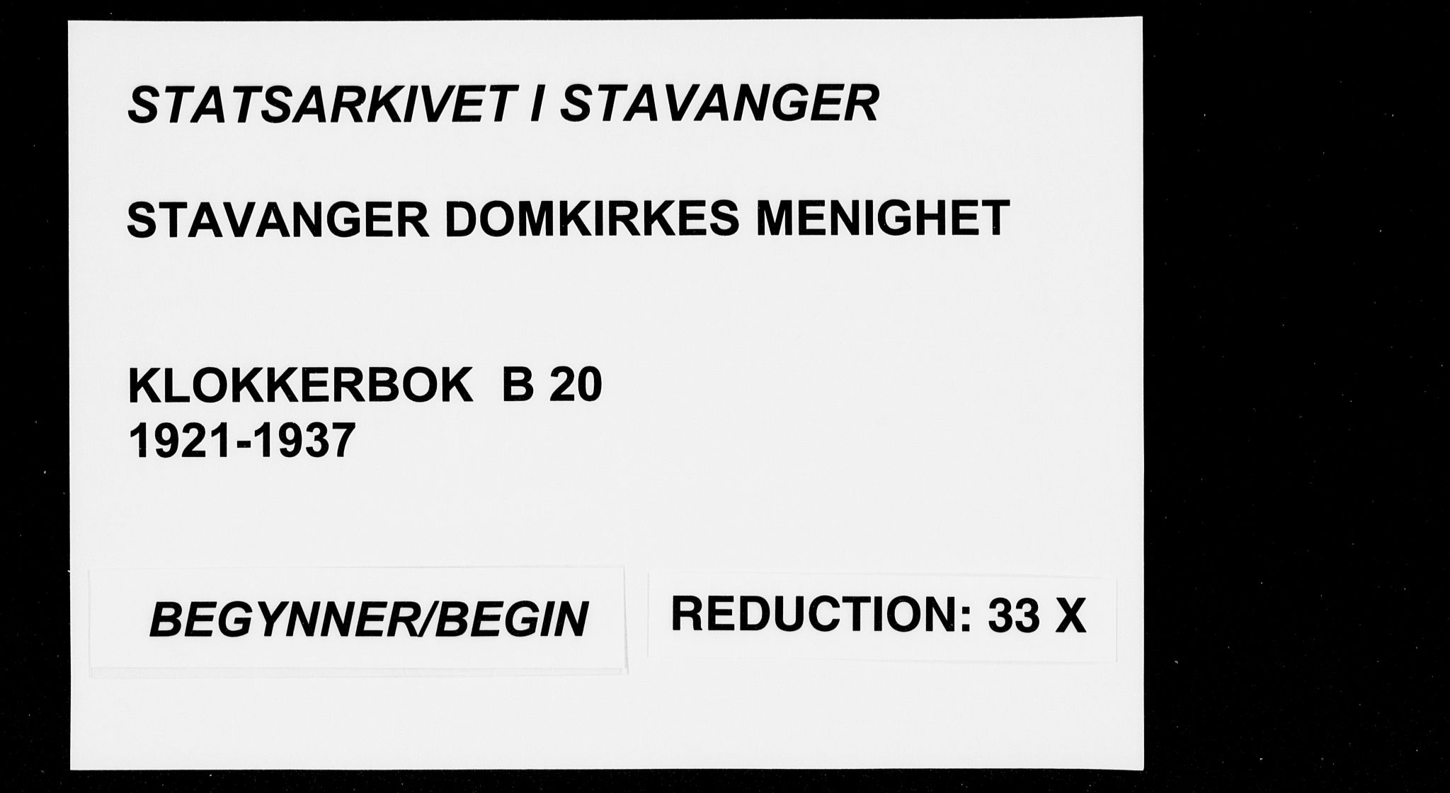 Domkirken sokneprestkontor, SAST/A-101812/001/30/30BB/L0020: Parish register (copy) no. B 20, 1921-1937
