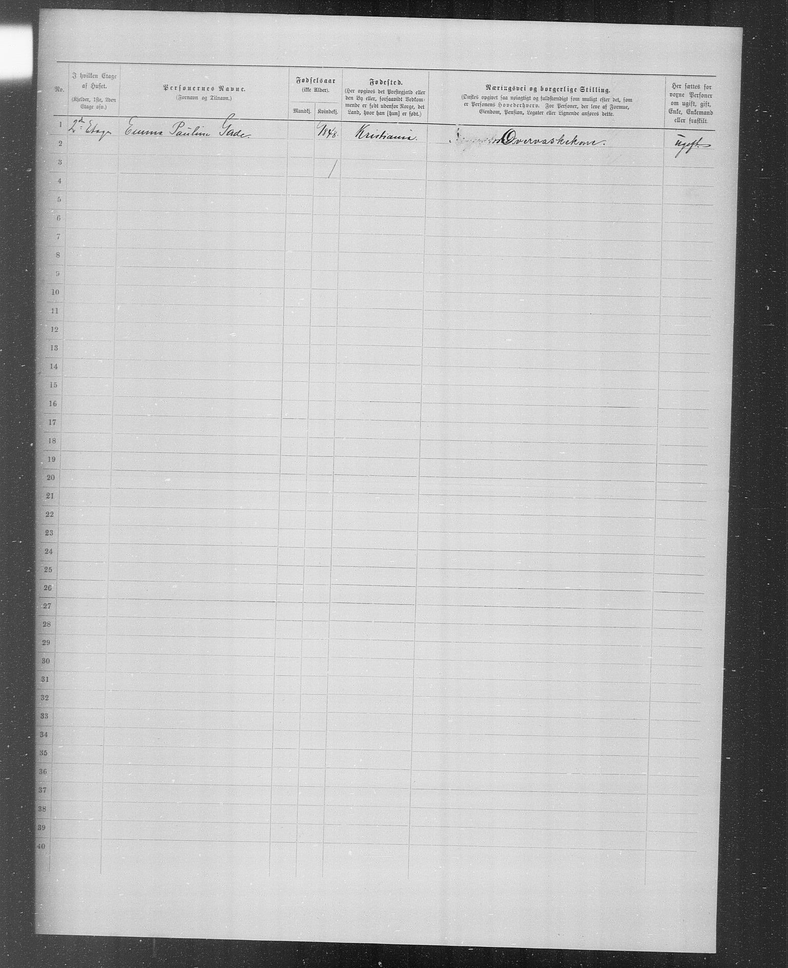 OBA, Municipal Census 1899 for Kristiania, 1899, p. 2832