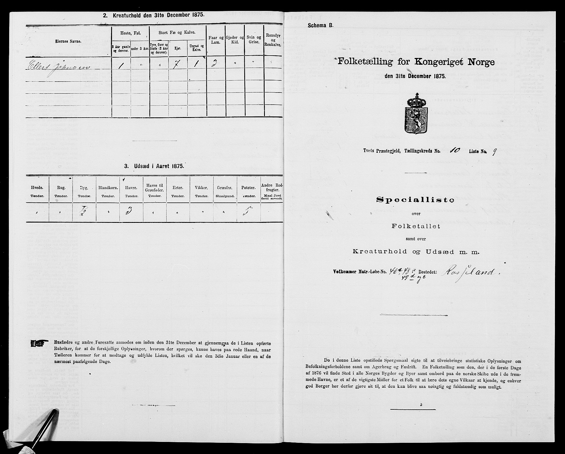 SAK, 1875 census for 1013P Tveit, 1875, p. 1202