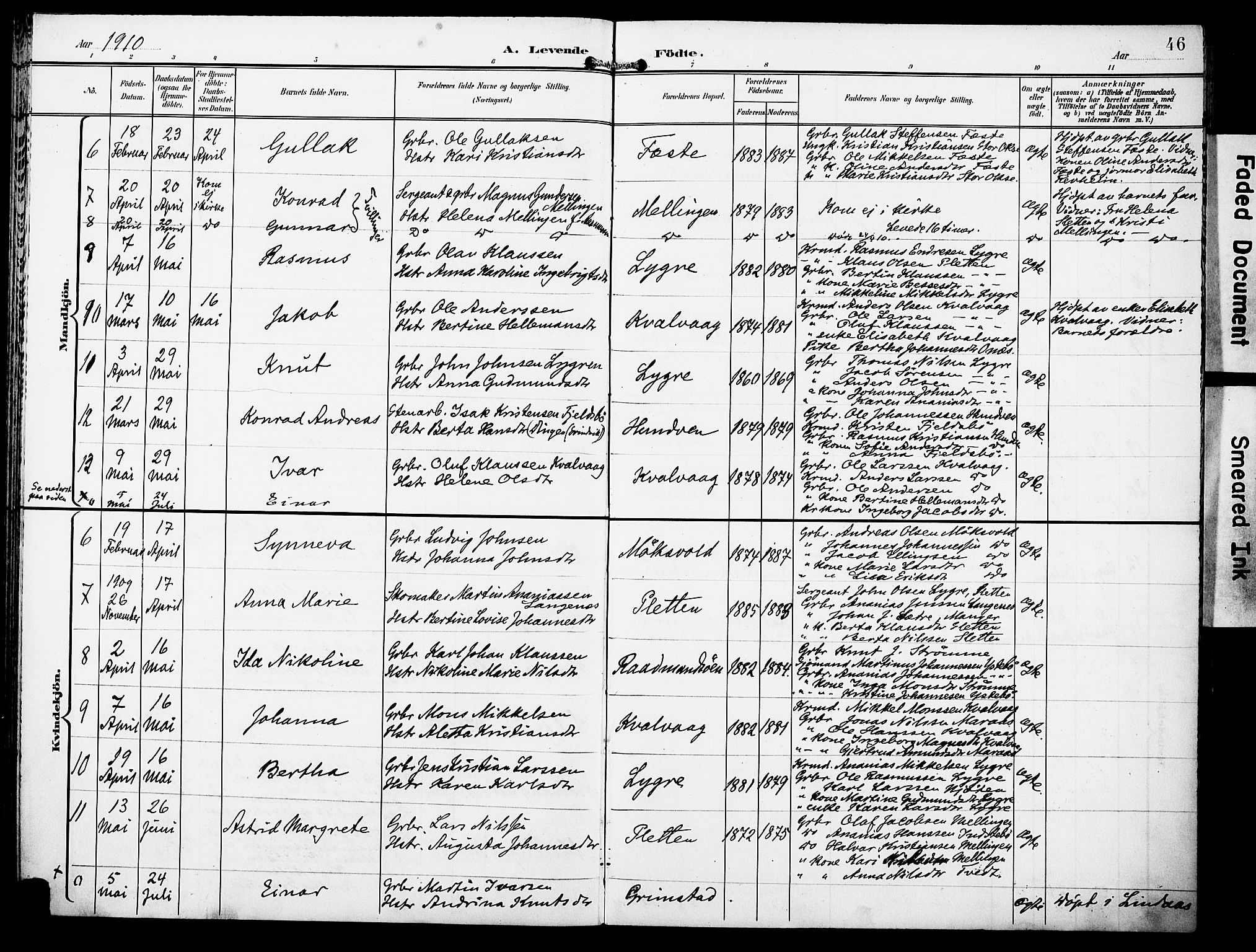 Lindås Sokneprestembete, AV/SAB-A-76701/H/Haa/Haae/L0002: Parish register (official) no. E 2, 1897-1912, p. 46