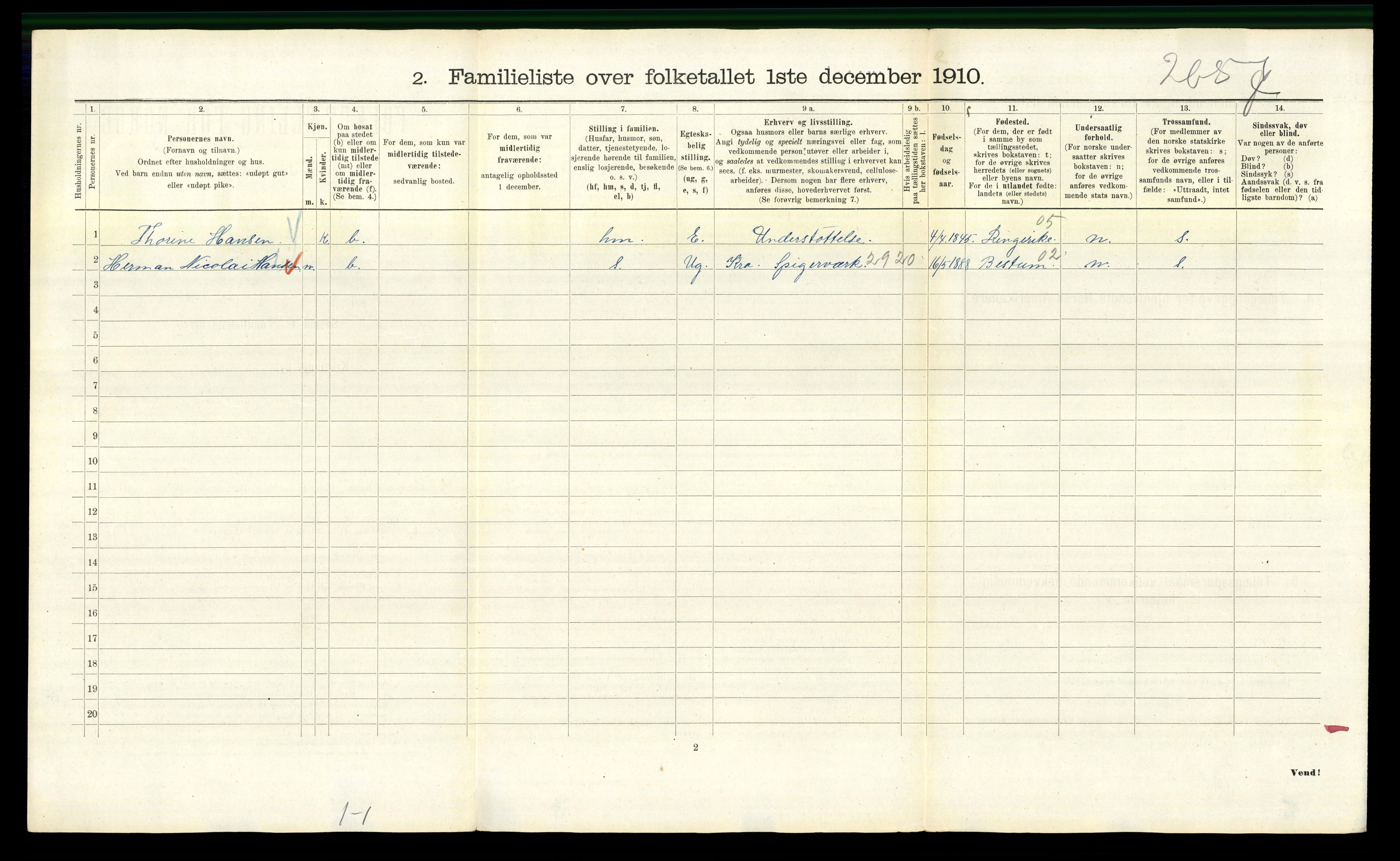 RA, 1910 census for Kristiania, 1910, p. 85180