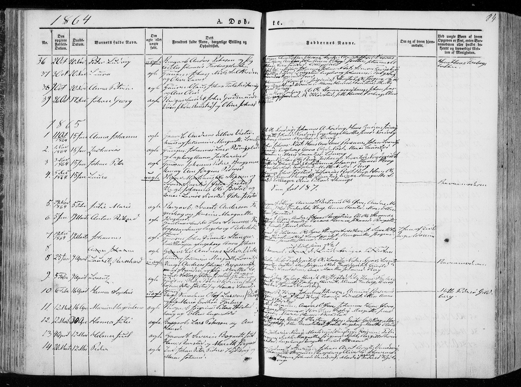 Ministerialprotokoller, klokkerbøker og fødselsregistre - Nord-Trøndelag, AV/SAT-A-1458/722/L0218: Parish register (official) no. 722A05, 1843-1868, p. 84