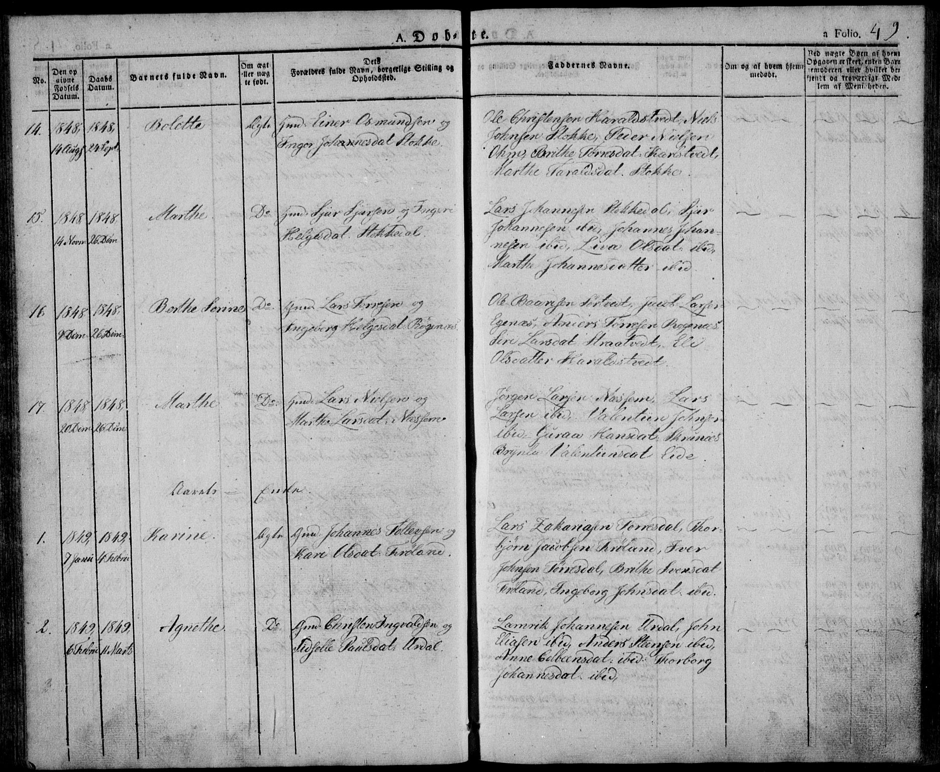 Skjold sokneprestkontor, AV/SAST-A-101847/H/Ha/Haa/L0005: Parish register (official) no. A 5, 1830-1856, p. 49