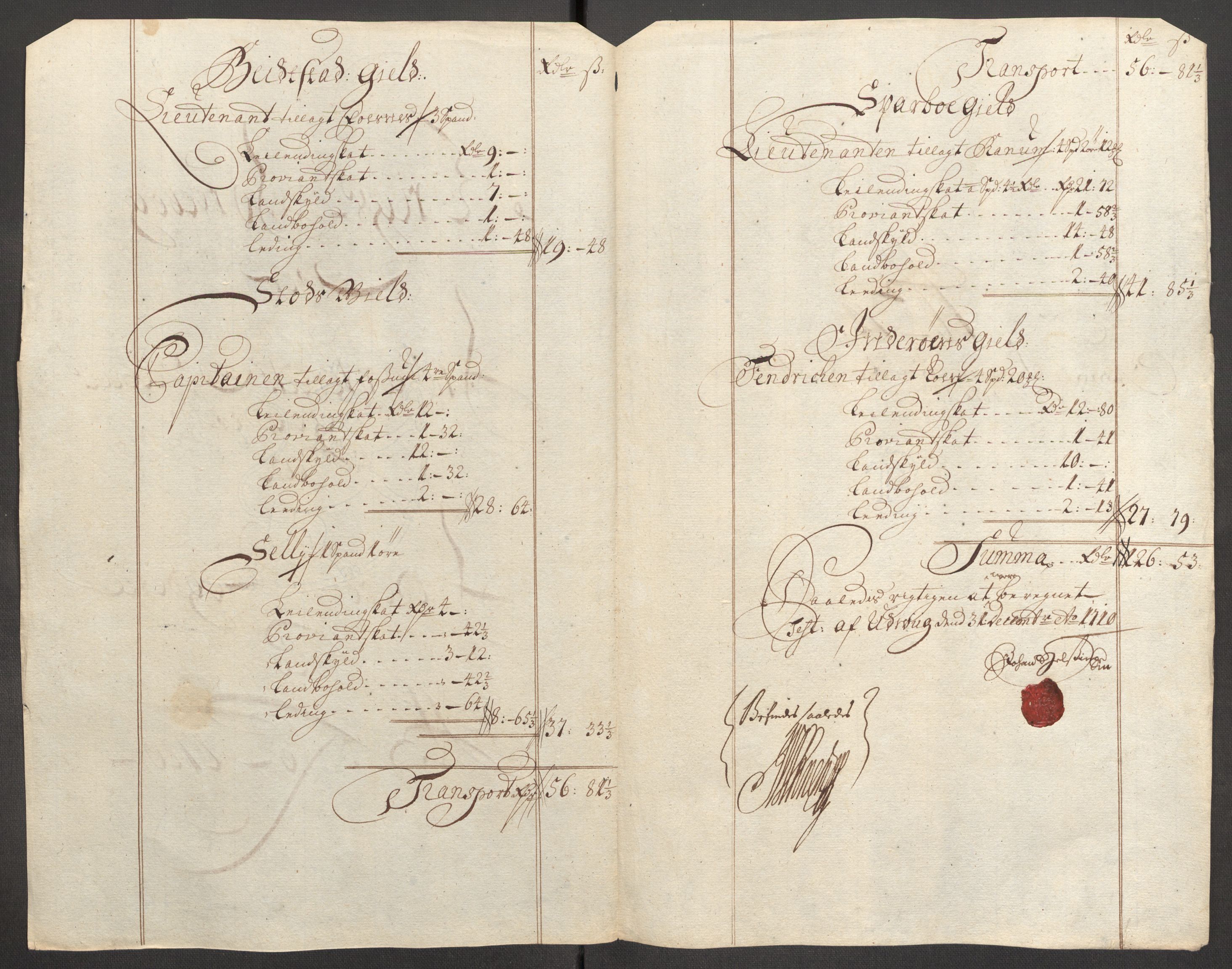 Rentekammeret inntil 1814, Reviderte regnskaper, Fogderegnskap, RA/EA-4092/R63/L4318: Fogderegnskap Inderøy, 1710, p. 179