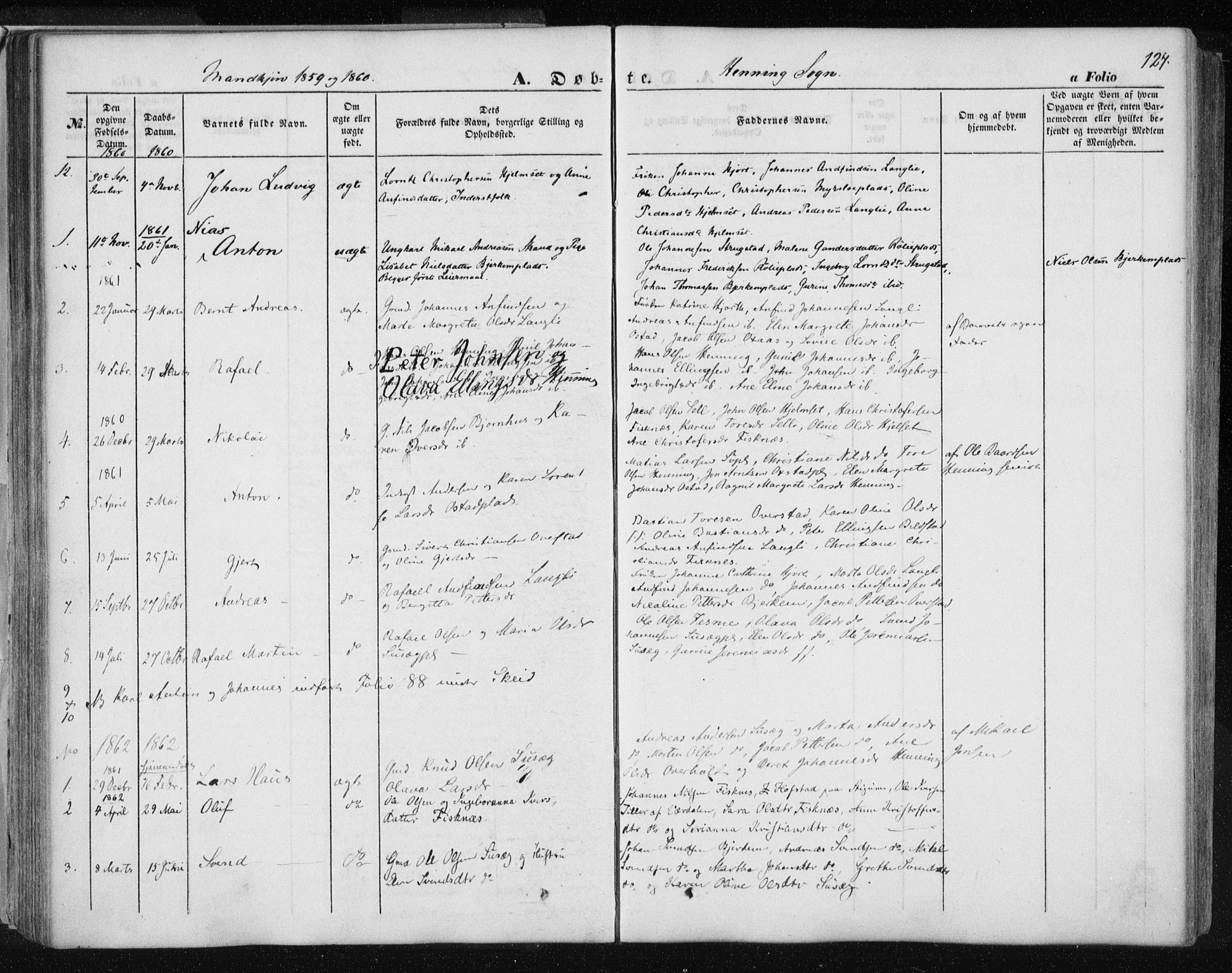 Ministerialprotokoller, klokkerbøker og fødselsregistre - Nord-Trøndelag, AV/SAT-A-1458/735/L0342: Parish register (official) no. 735A07 /3, 1849-1862, p. 124