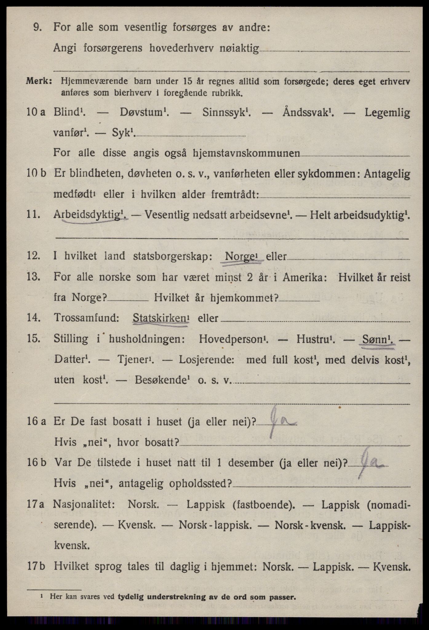 SAT, 1920 census for Malvik, 1920, p. 3597