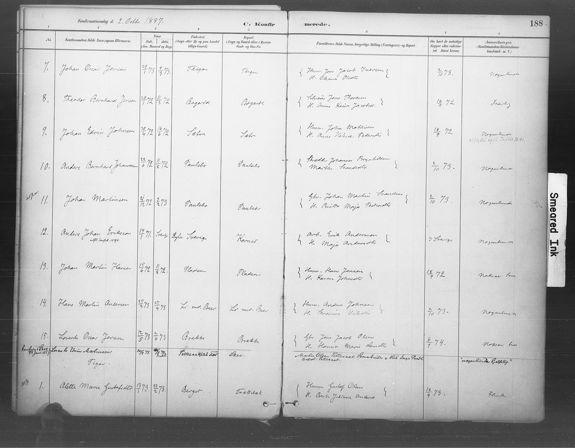 Idd prestekontor Kirkebøker, SAO/A-10911/F/Fb/L0002: Parish register (official) no. II 2, 1882-1923, p. 188