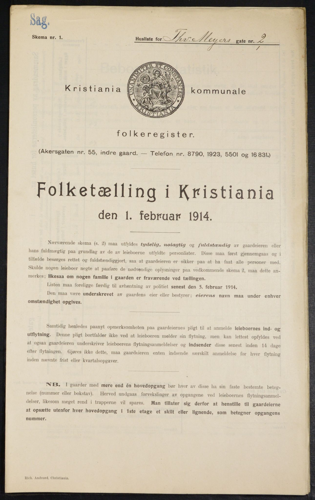 OBA, Municipal Census 1914 for Kristiania, 1914, p. 110426