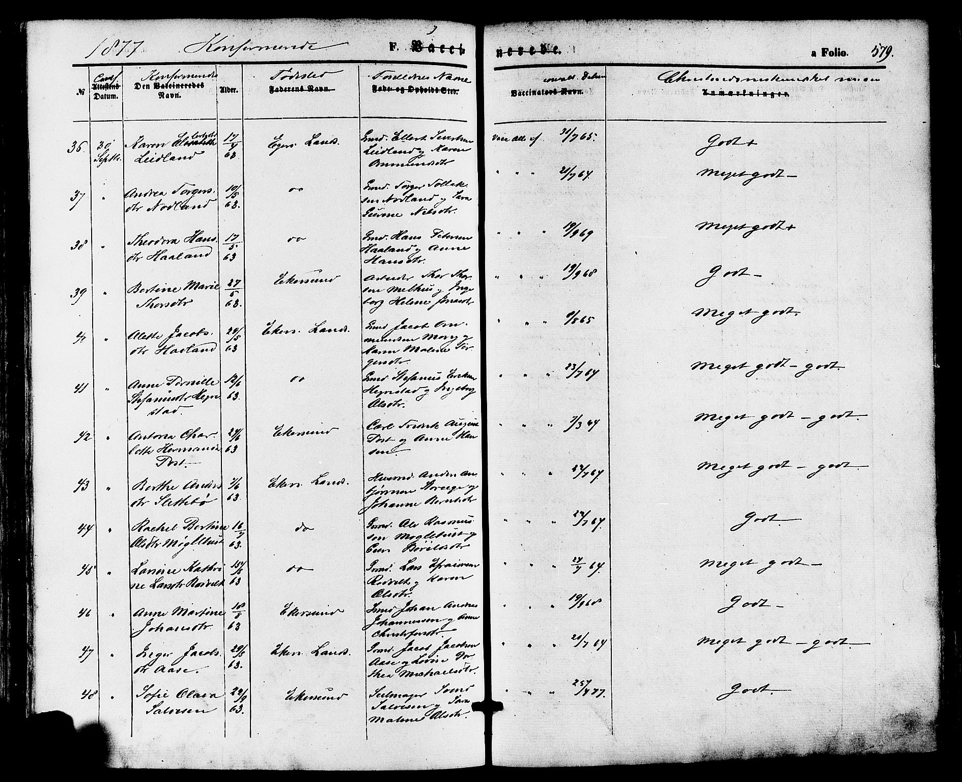 Eigersund sokneprestkontor, AV/SAST-A-101807/S08/L0014: Parish register (official) no. A 13, 1866-1878, p. 579