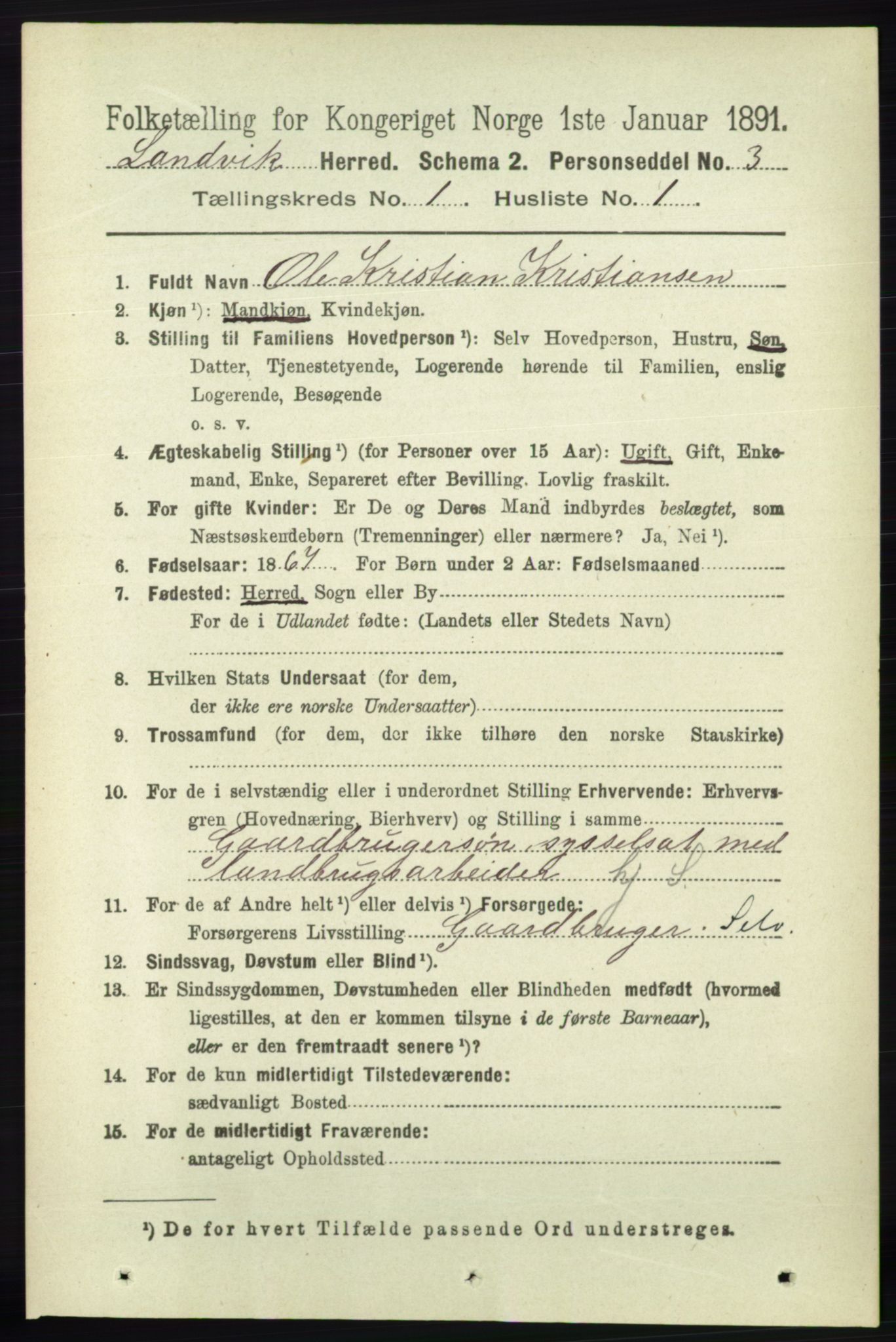 RA, 1891 census for 0924 Landvik, 1891, p. 56