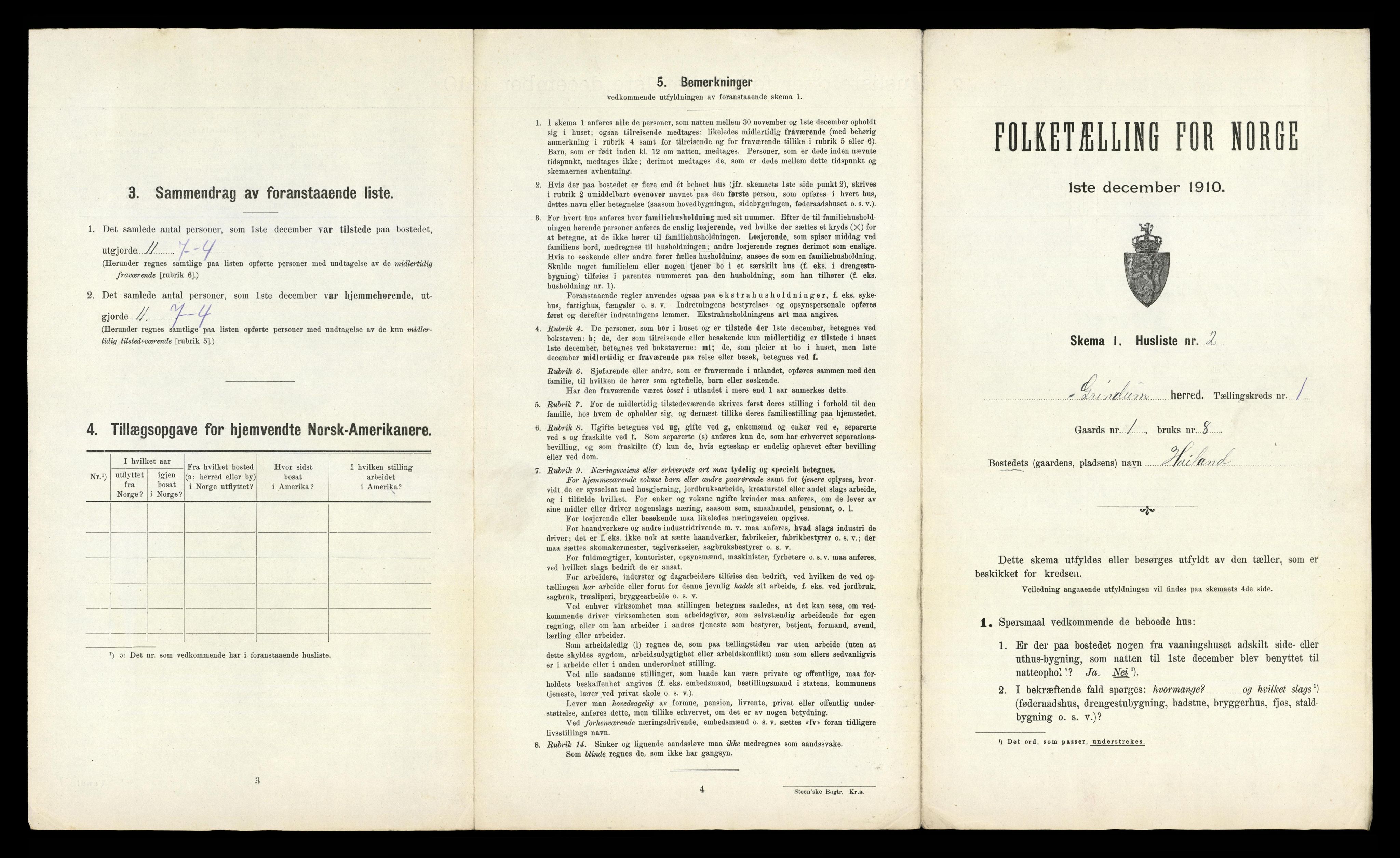 RA, 1910 census for Grindheim, 1910, p. 27