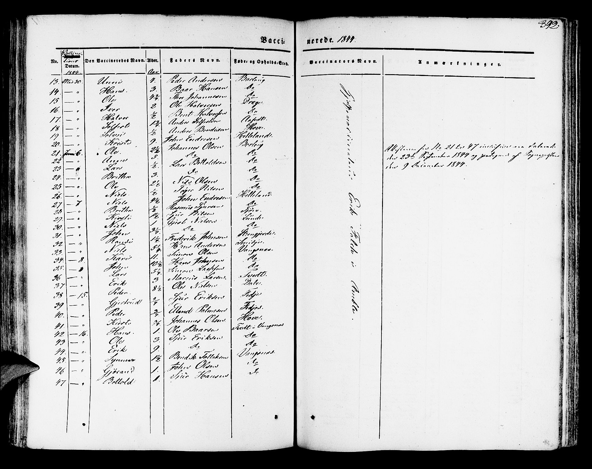 Leikanger sokneprestembete, AV/SAB-A-81001/H/Haa/Haaa/L0007: Parish register (official) no. A 7, 1838-1851, p. 392