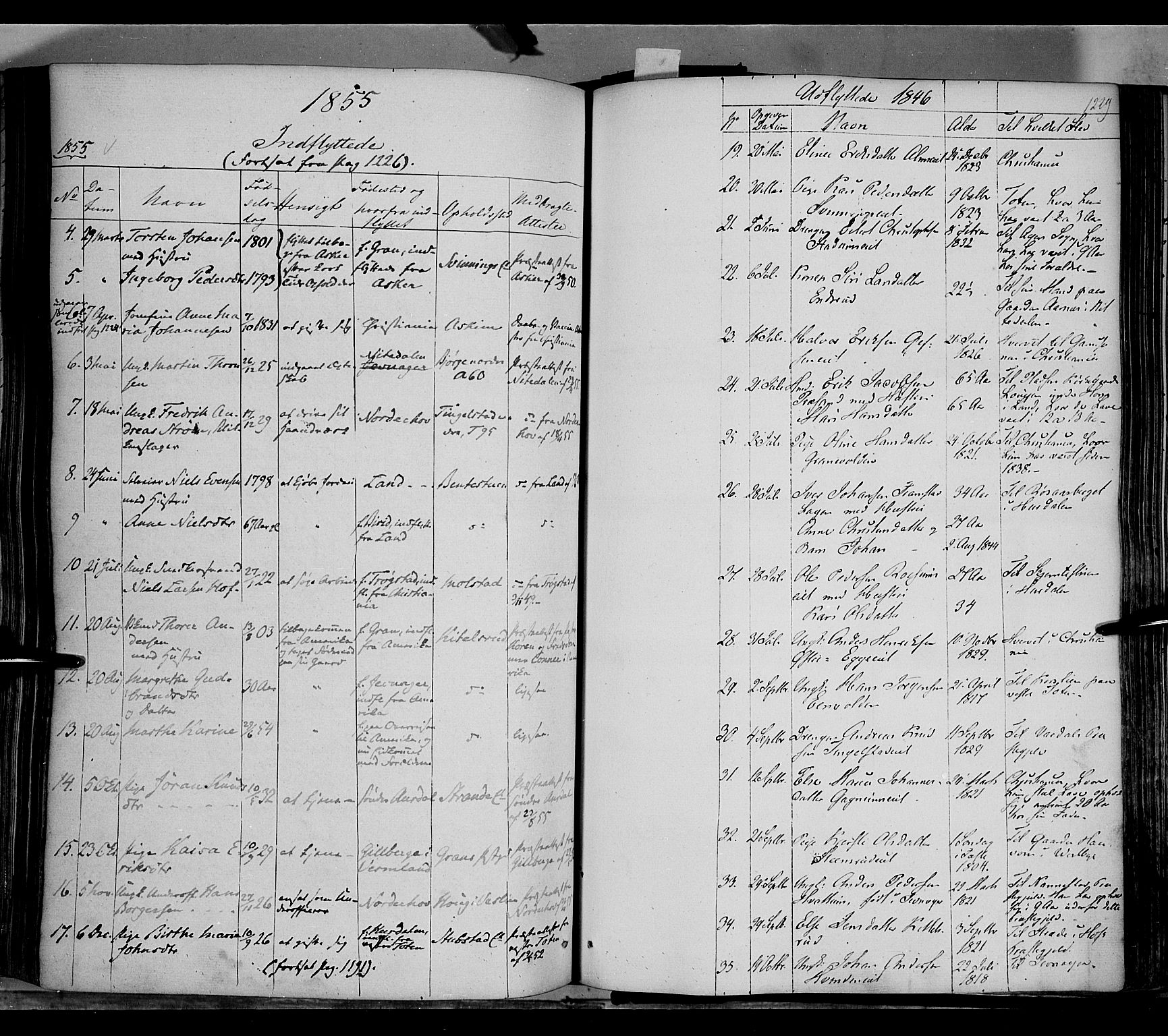 Gran prestekontor, SAH/PREST-112/H/Ha/Haa/L0011: Parish register (official) no. 11, 1842-1856, p. 1228-1229