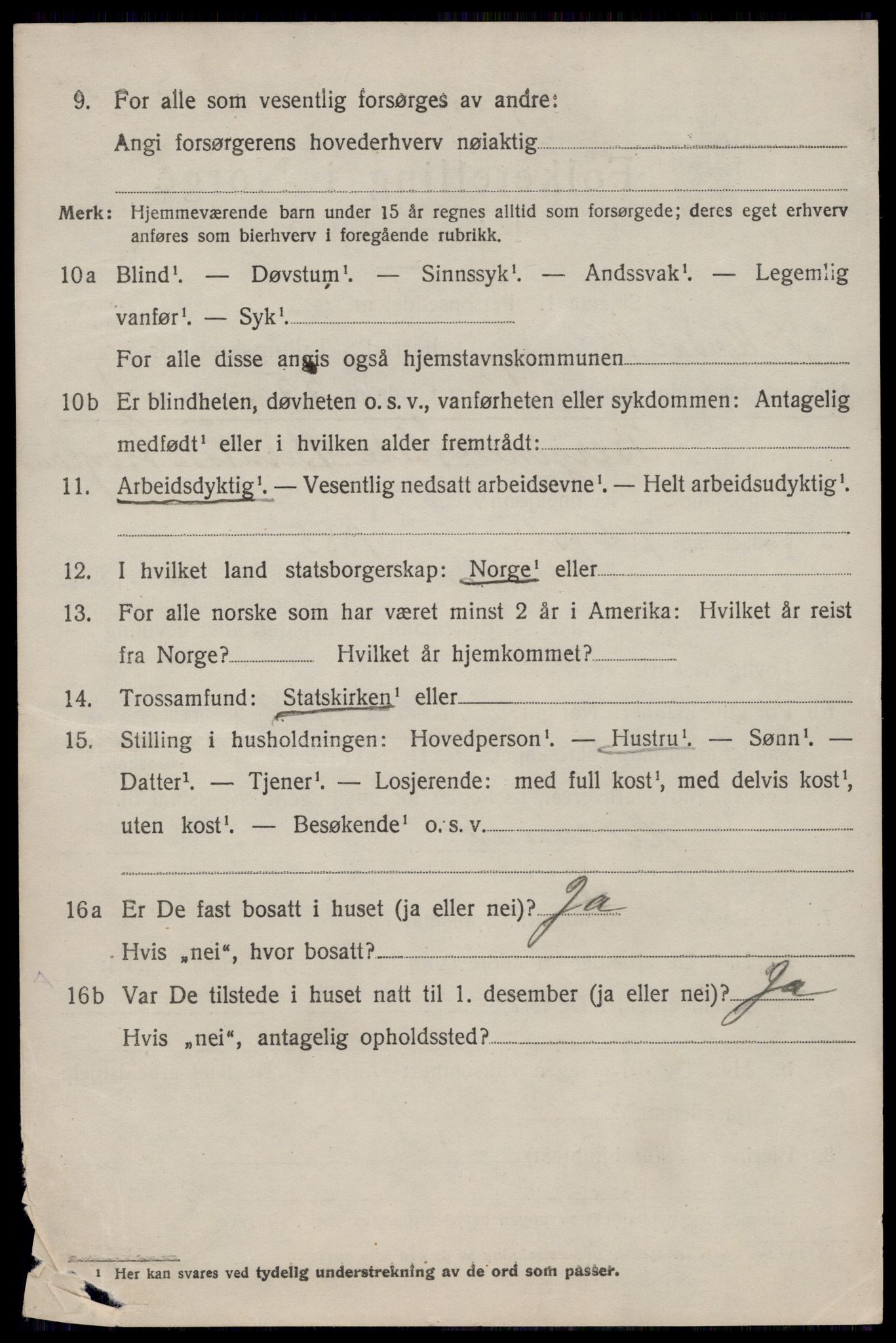 SAST, 1920 census for Sokndal, 1920, p. 4208