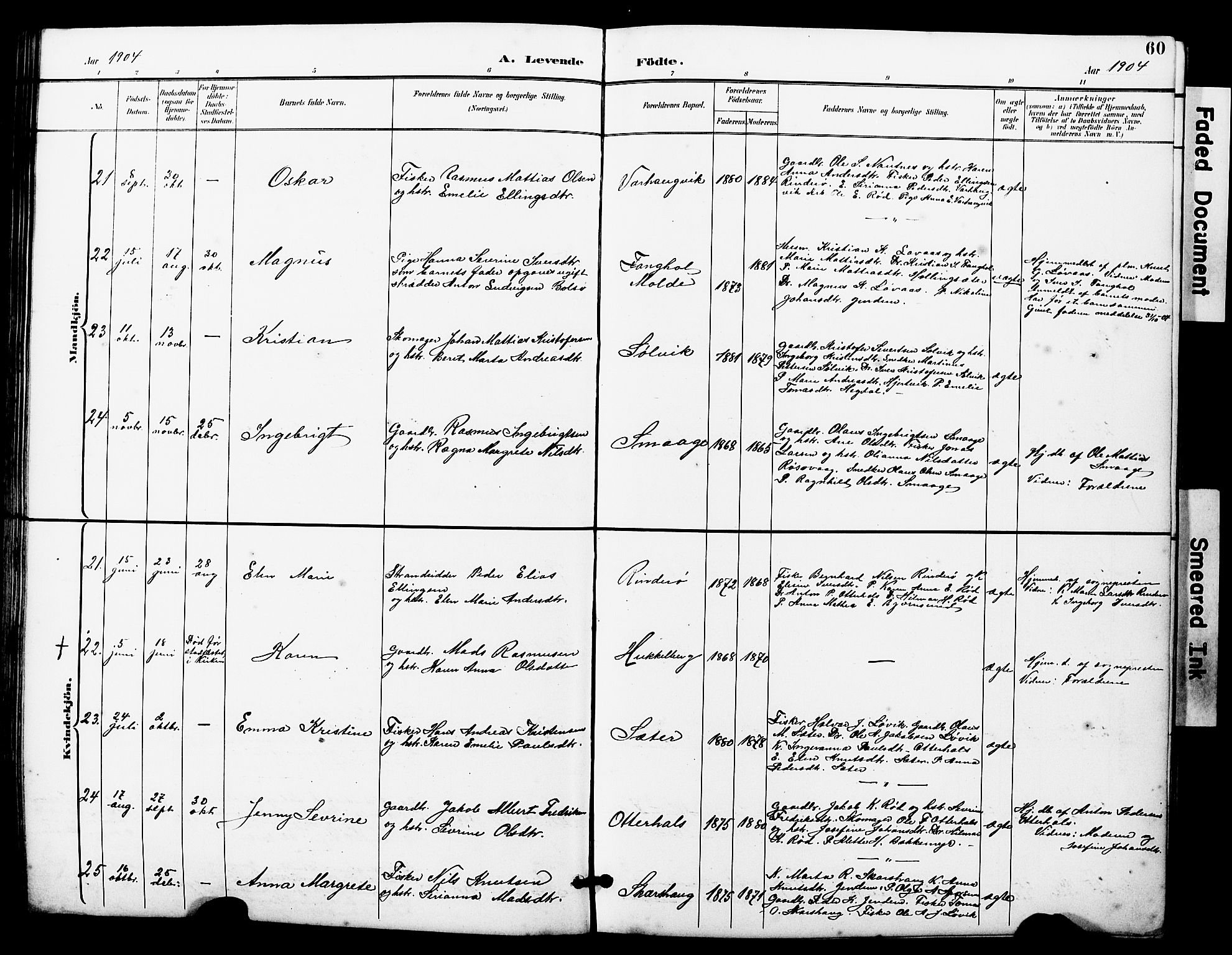 Ministerialprotokoller, klokkerbøker og fødselsregistre - Møre og Romsdal, AV/SAT-A-1454/560/L0725: Parish register (copy) no. 560C02, 1895-1930, p. 60