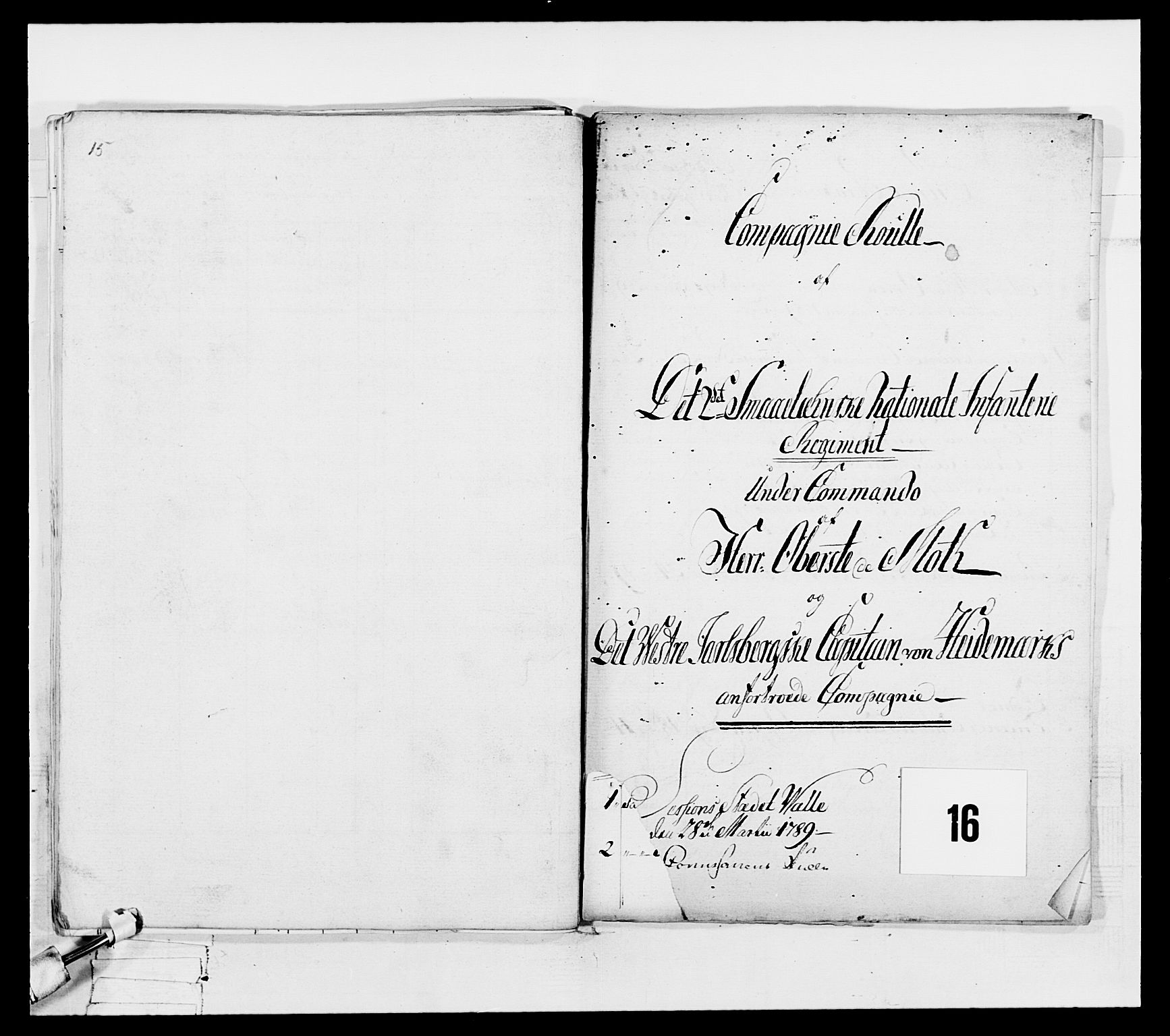 Generalitets- og kommissariatskollegiet, Det kongelige norske kommissariatskollegium, RA/EA-5420/E/Eh/L0056: 2. Smålenske nasjonale infanteriregiment, 1789, p. 348