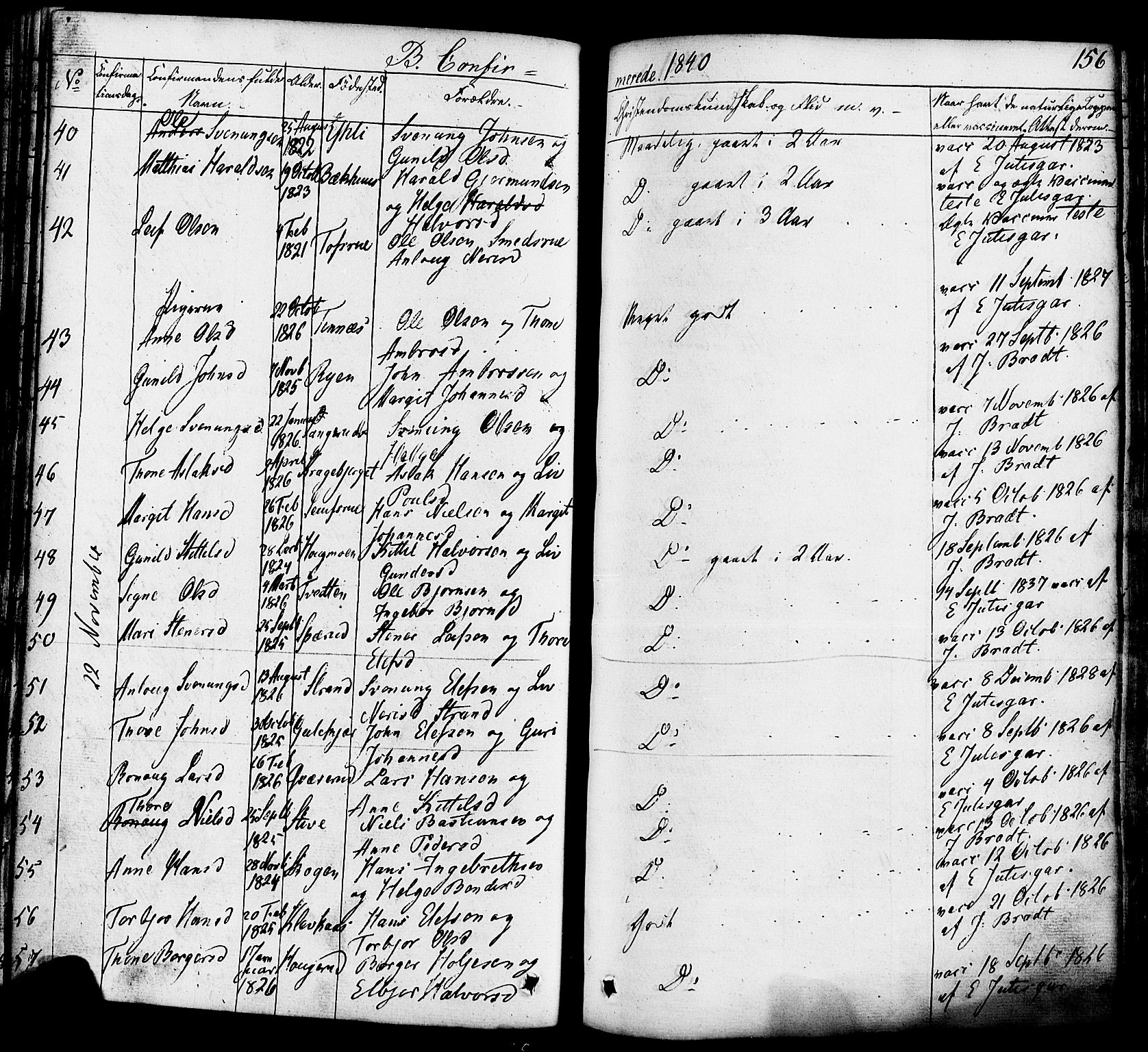 Heddal kirkebøker, SAKO/A-268/F/Fa/L0006: Parish register (official) no. I 6, 1837-1854, p. 156