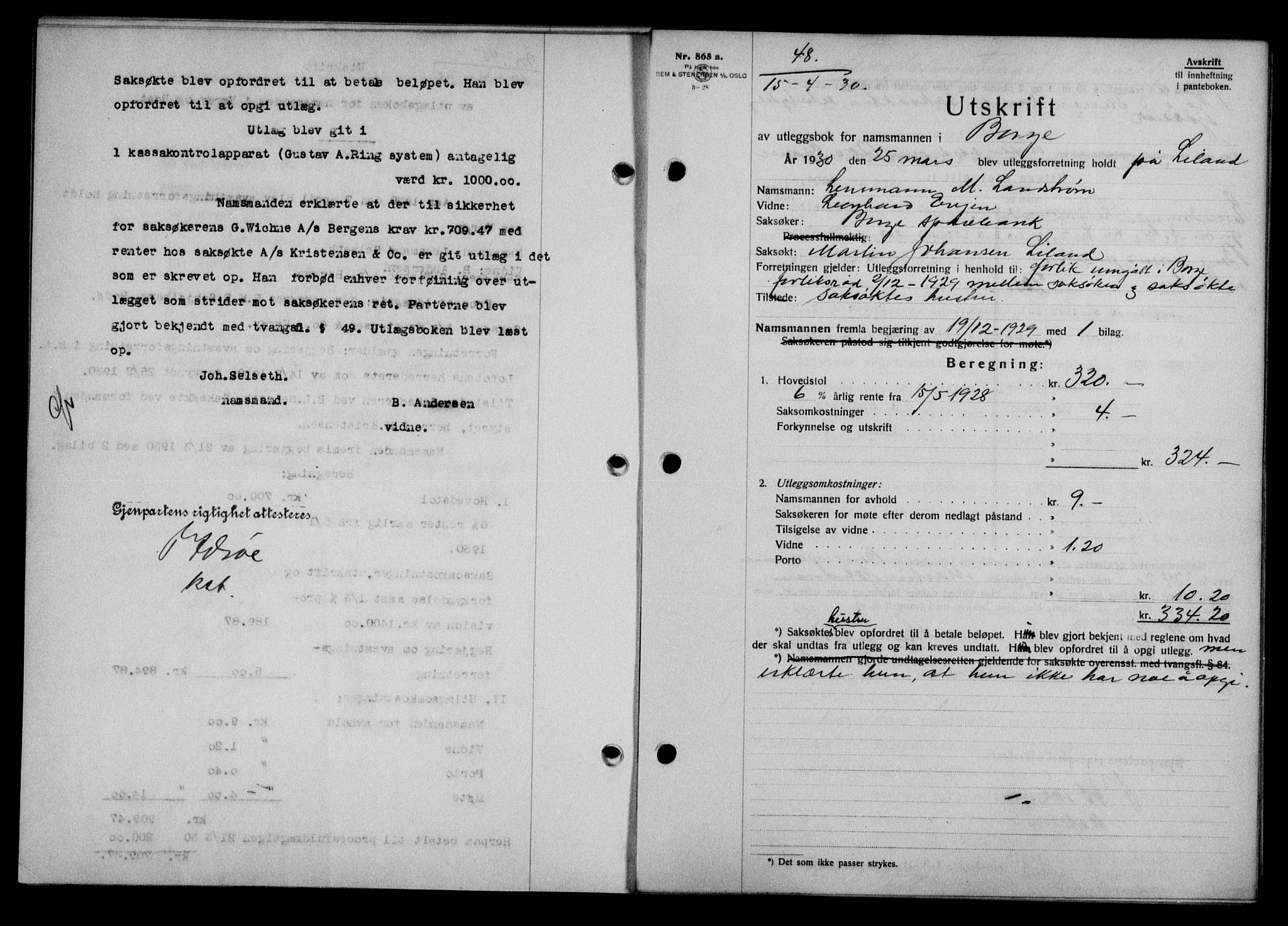 Lofoten sorenskriveri, SAT/A-0017/1/2/2C/L0021b: Mortgage book no. 21b, 1930-1930, Deed date: 15.04.1930