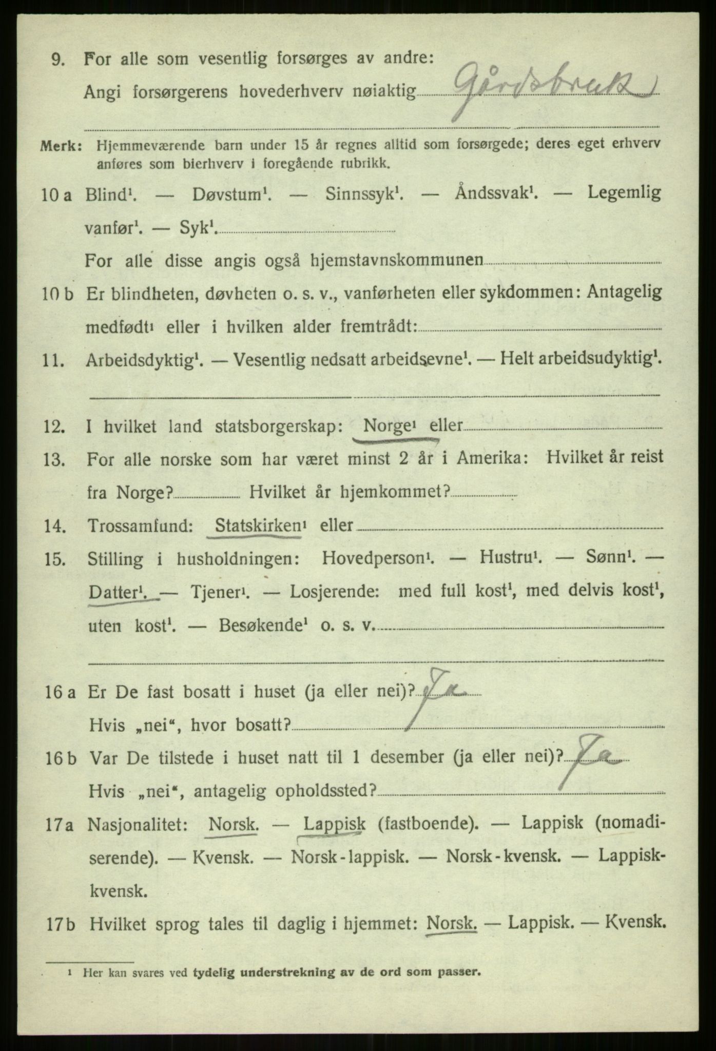 SATØ, 1920 census for Balsfjord, 1920, p. 3195