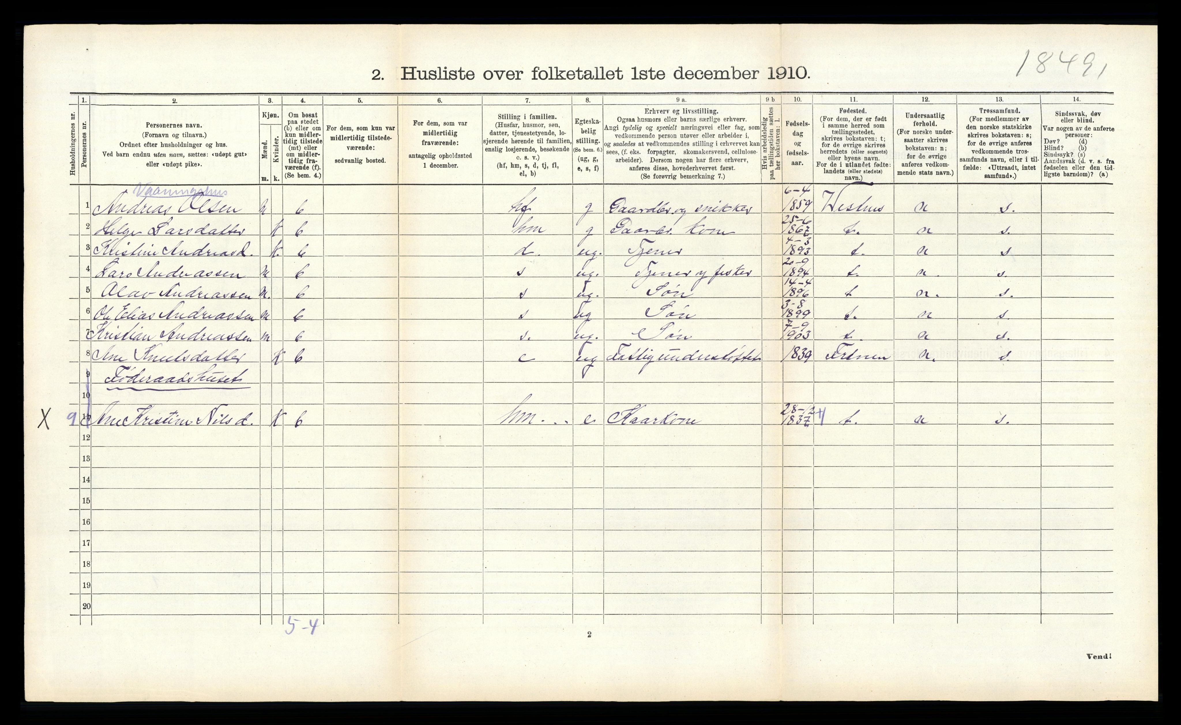 RA, 1910 census for Aukra, 1910, p. 559