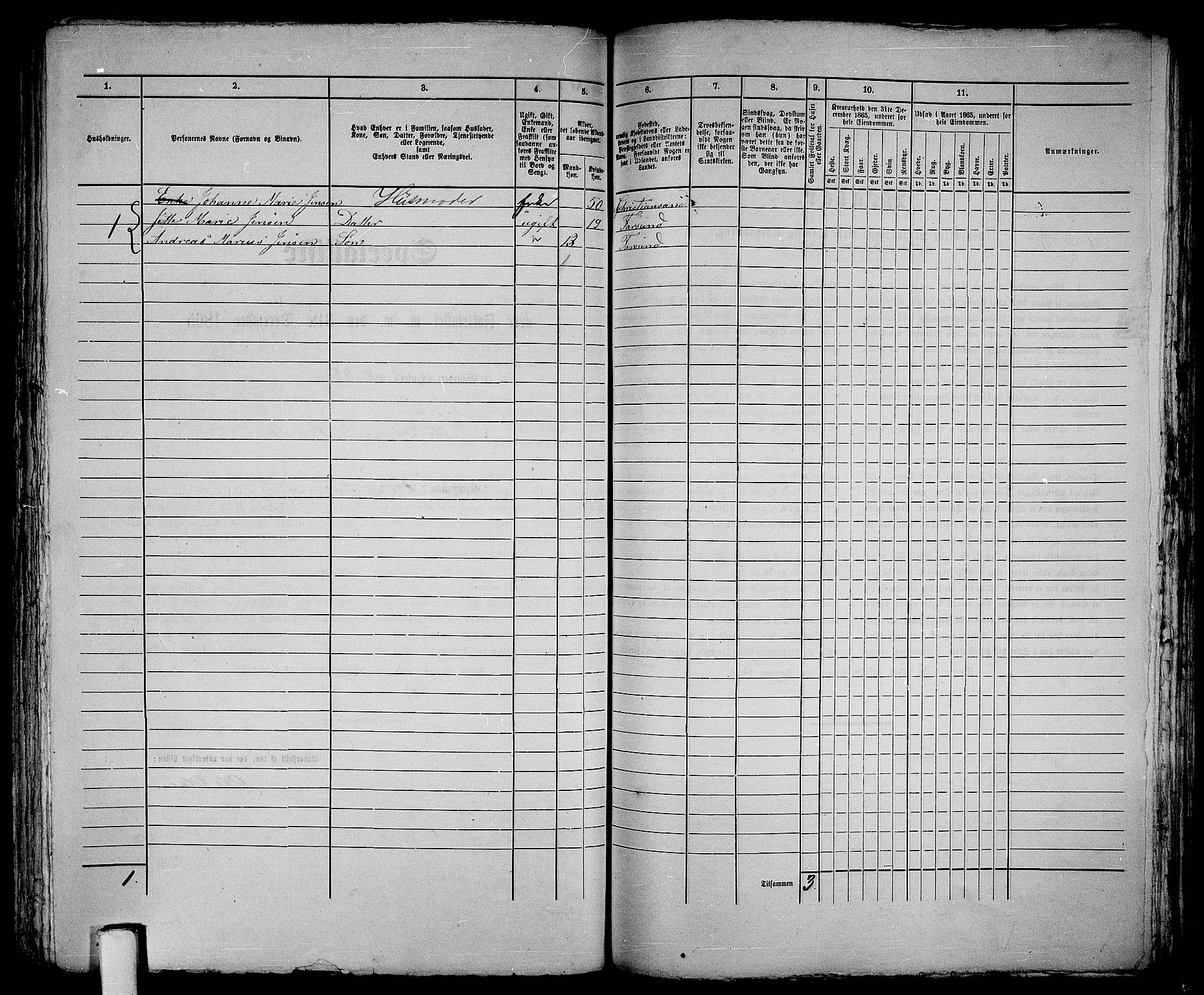 RA, 1865 census for Vanse/Farsund, 1865, p. 283