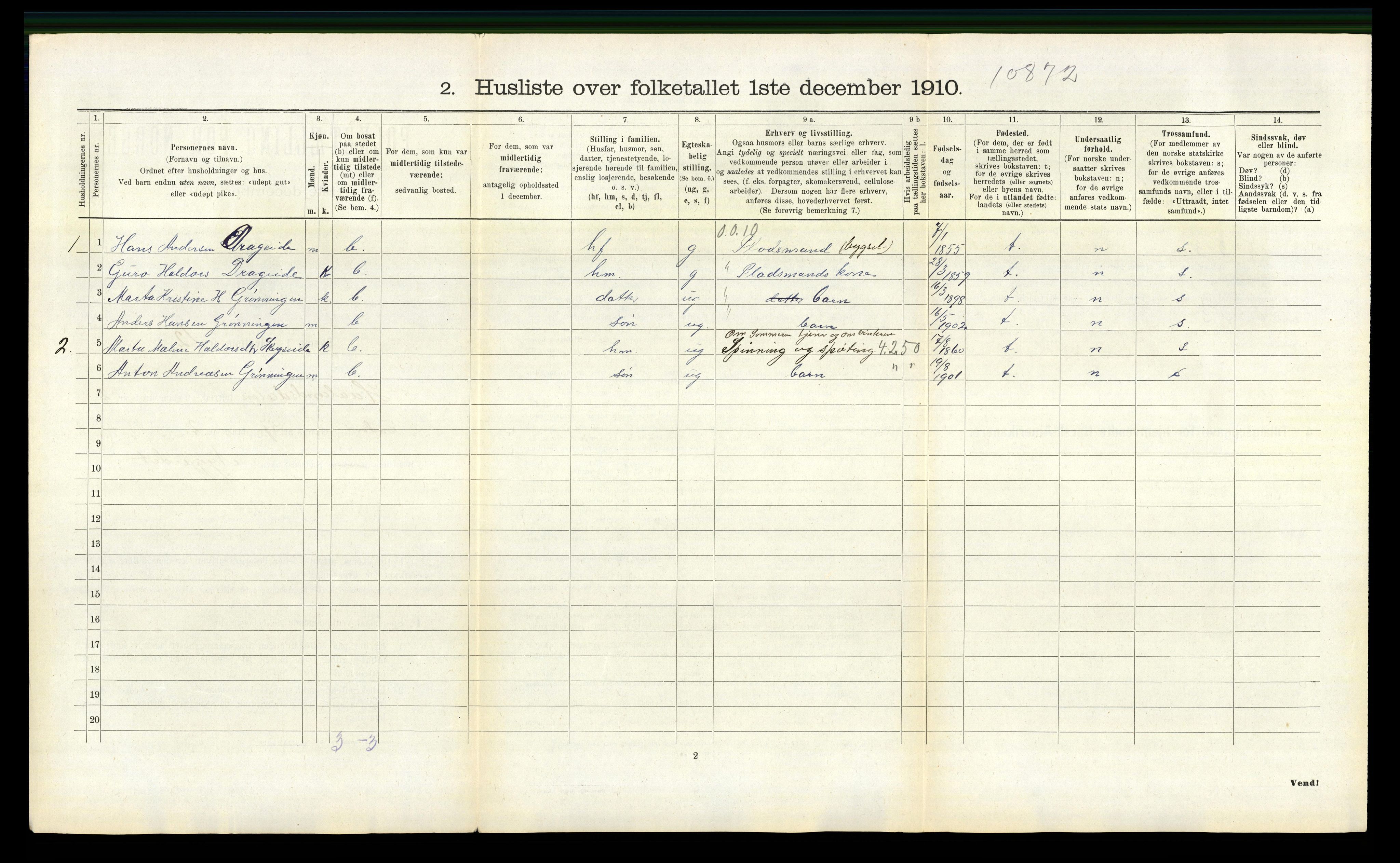 RA, 1910 census for Hålandsdal, 1910, p. 123